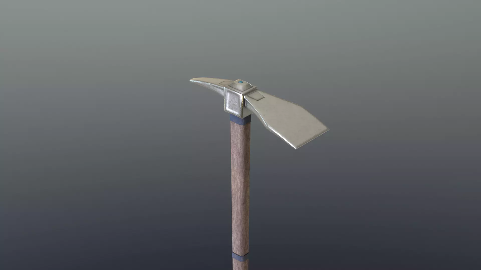 Hoe - Silver Low-poly 3D model_0