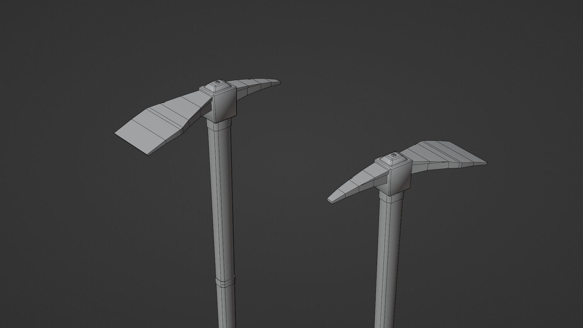 Hoe - Silver Low-poly 3D model_7