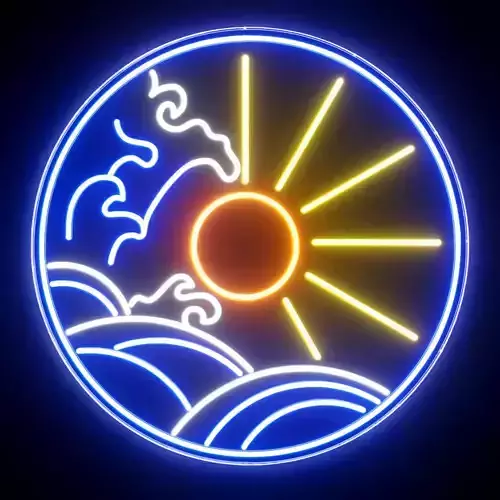 Ocean Sun Neon Sign