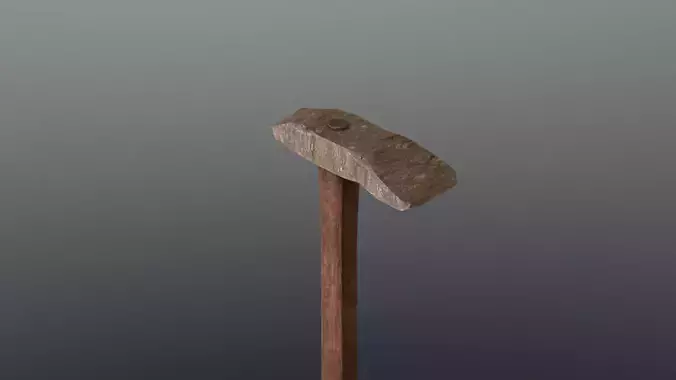 Hoe - Stone Low-poly 3D model