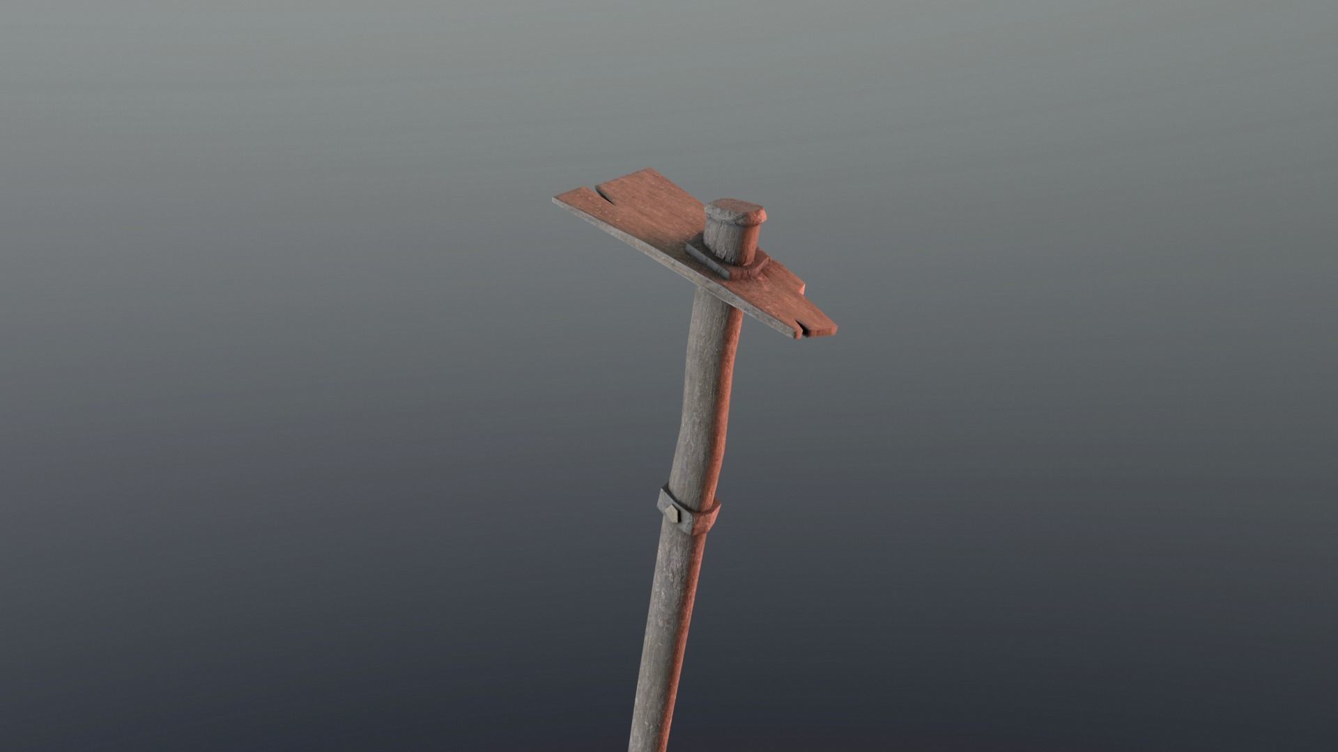 Hoe - Wood Low-poly 3D model_2