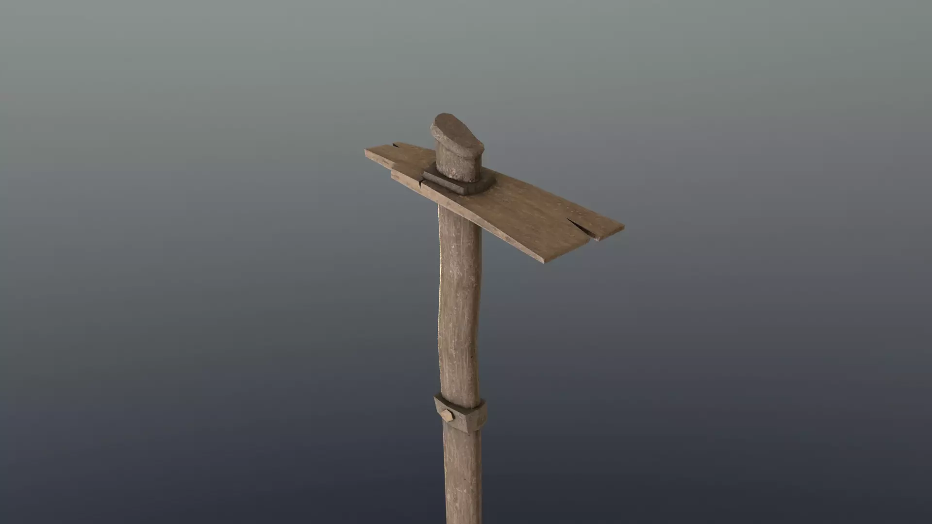 Hoe - Wood Low-poly 3D model_0