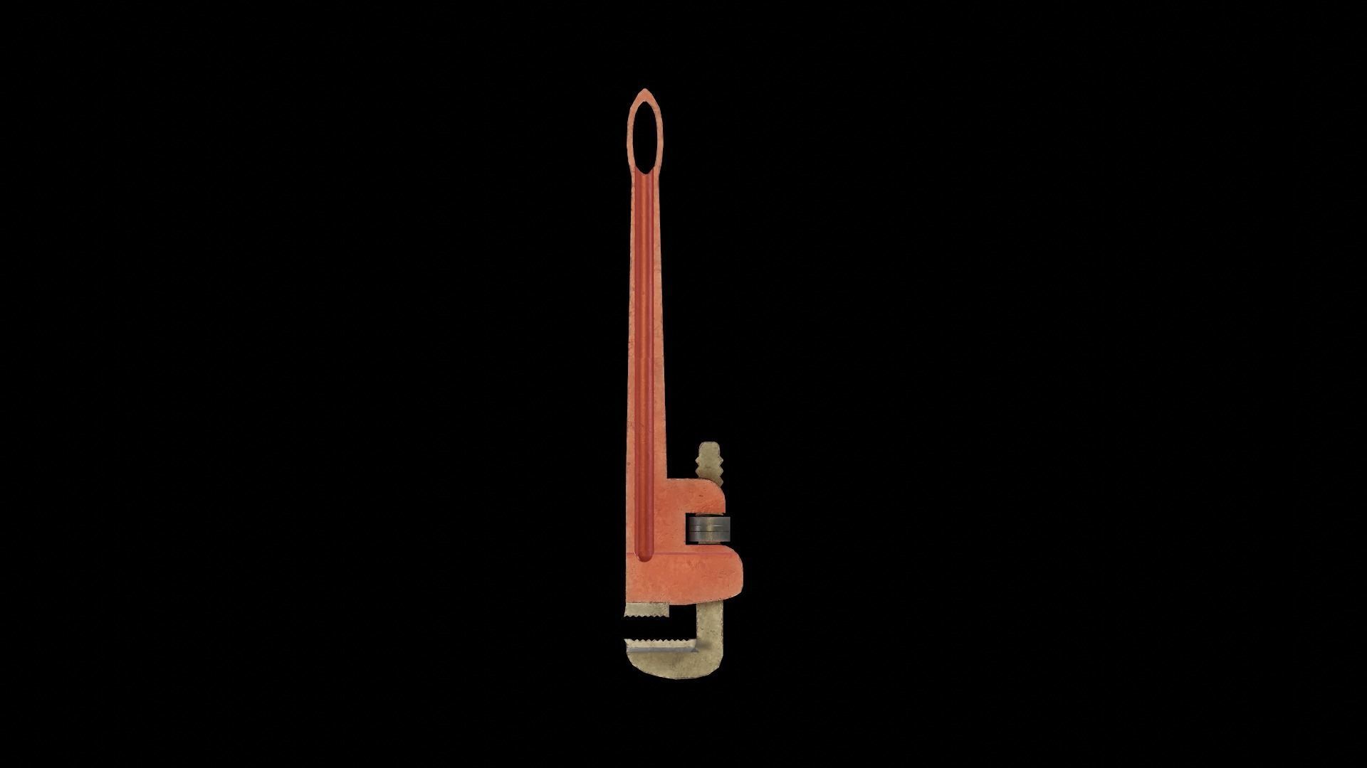 Pipe Wrench Low-poly 3D model_6