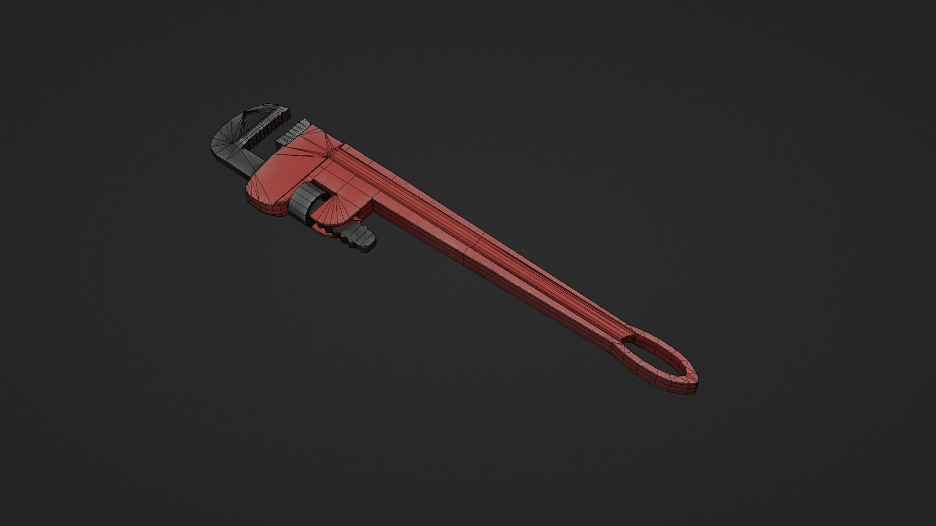 Pipe Wrench Low-poly 3D model_12