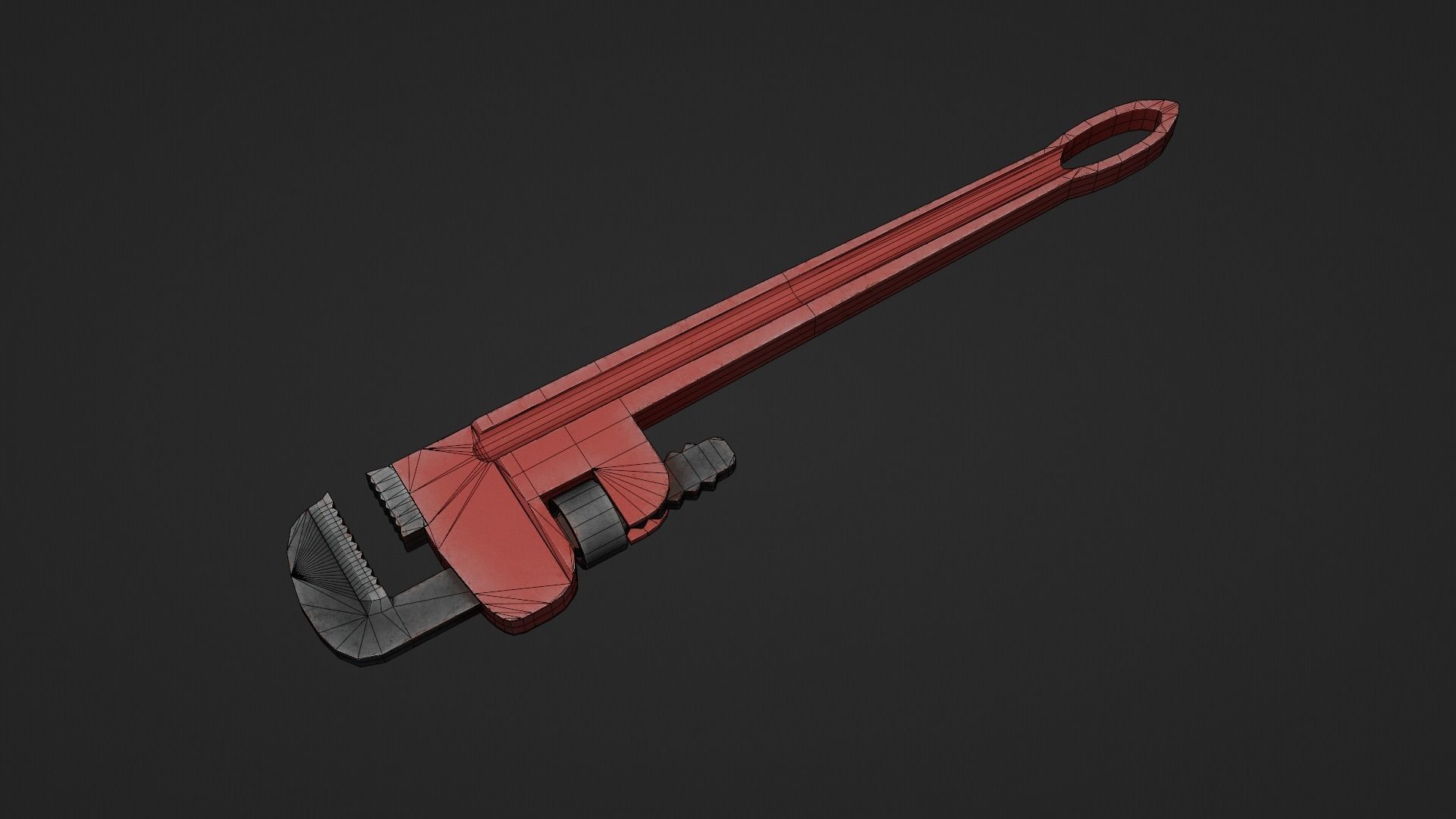 Pipe Wrench Low-poly 3D model_16