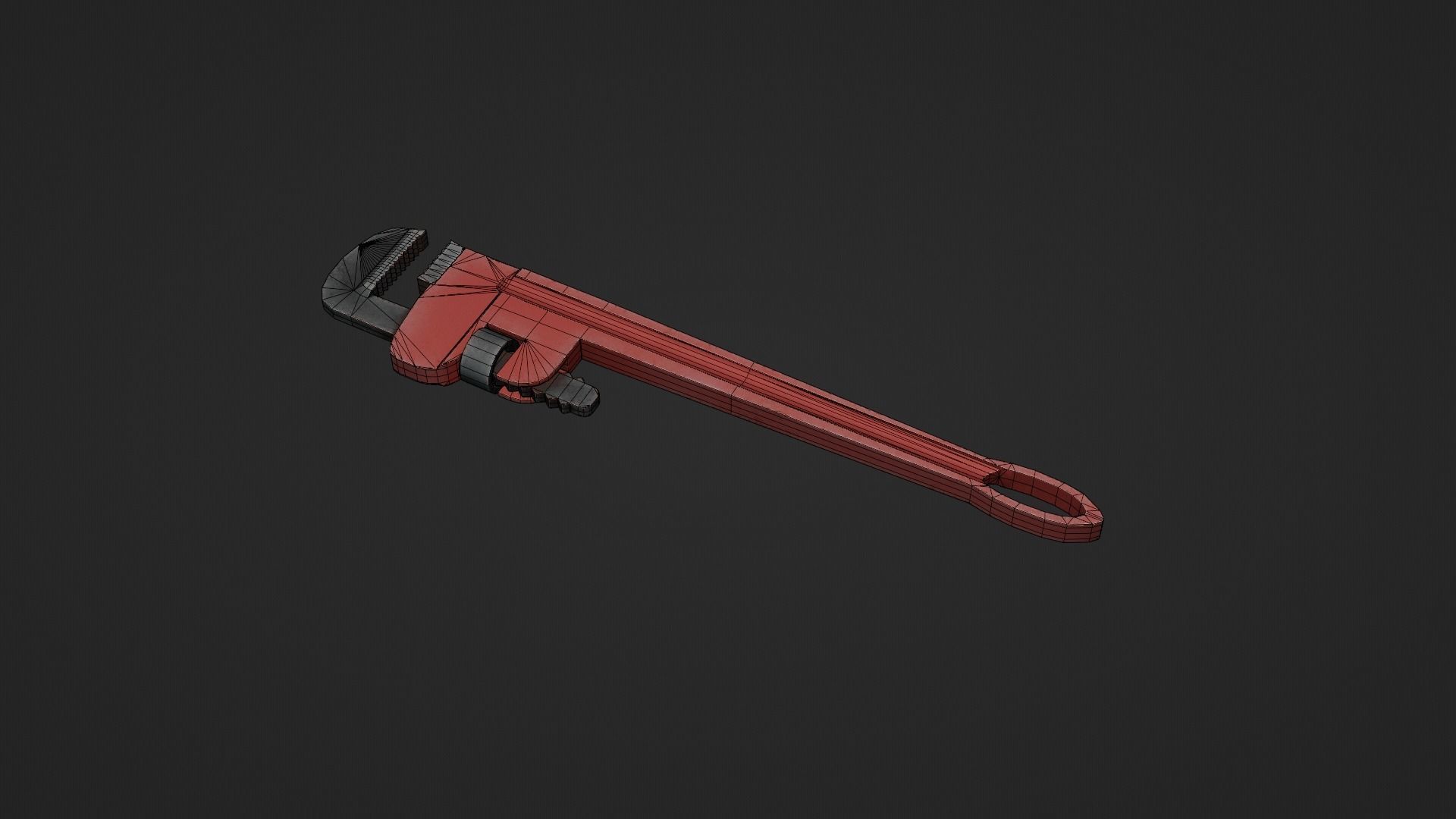 Pipe Wrench Low-poly 3D model_8