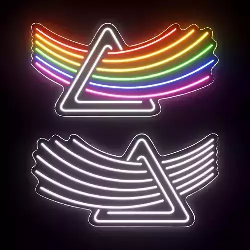 Rainbow in Triangle Neon Sign