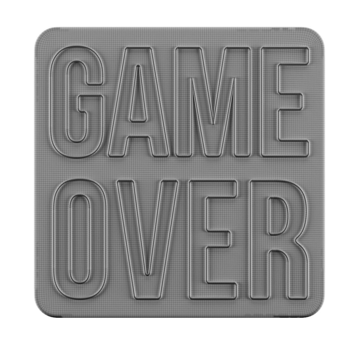 Game Over Neon Sign 3D model_2