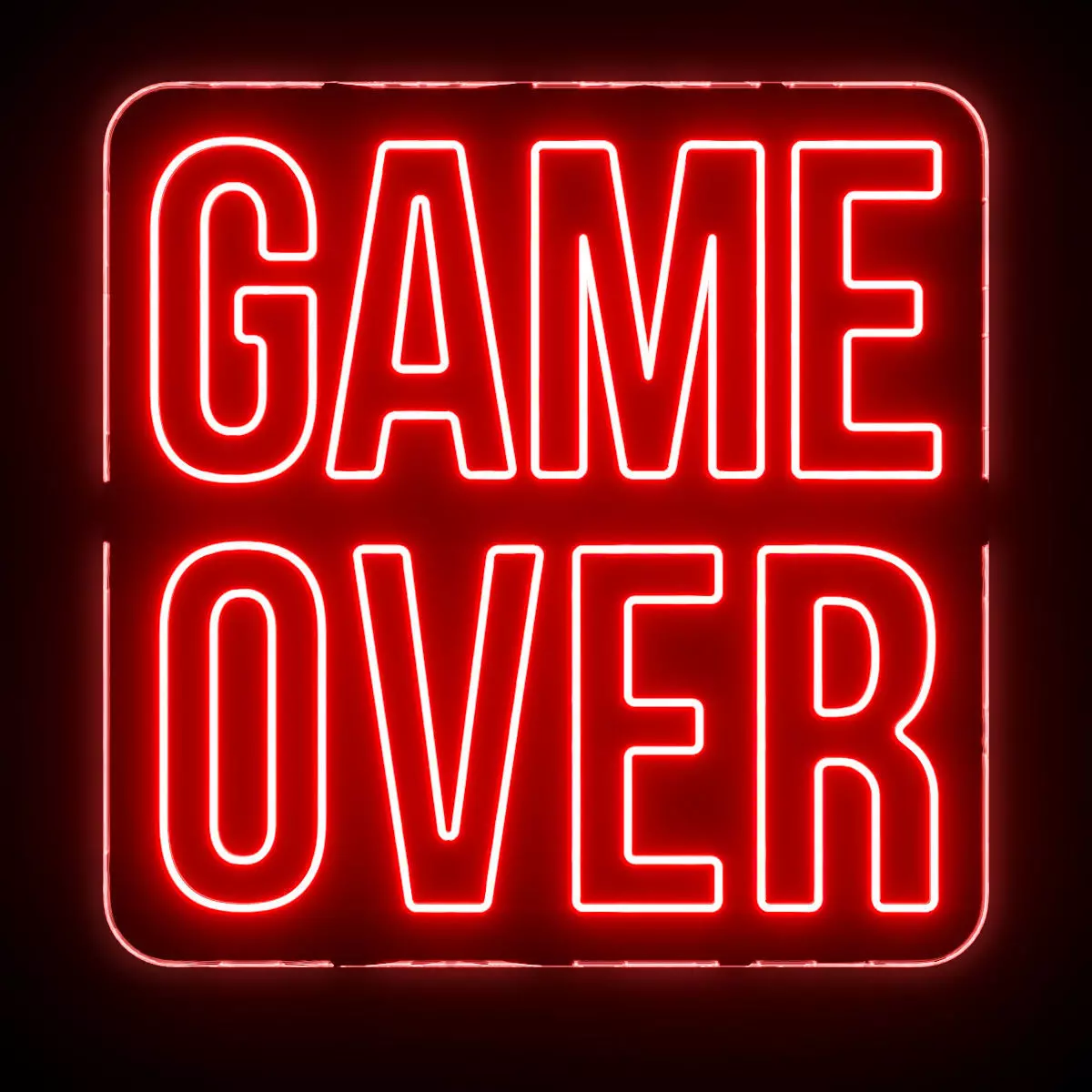 Game Over Neon Sign 3D model_0