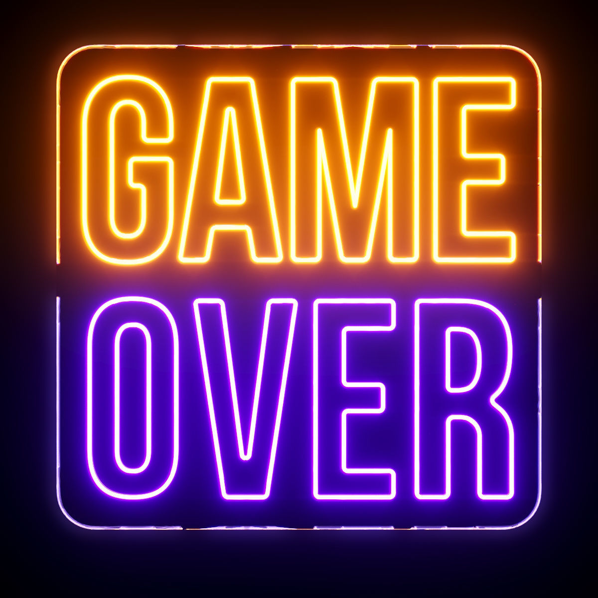 Game Over Neon Sign 3D model_1