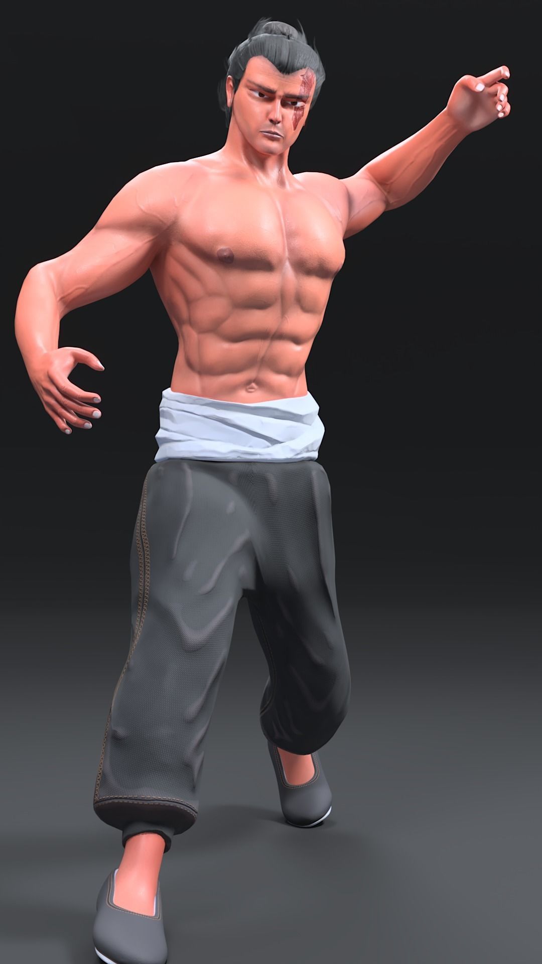 Aoi Todo anime character Gameready Low-poly 3D model_3