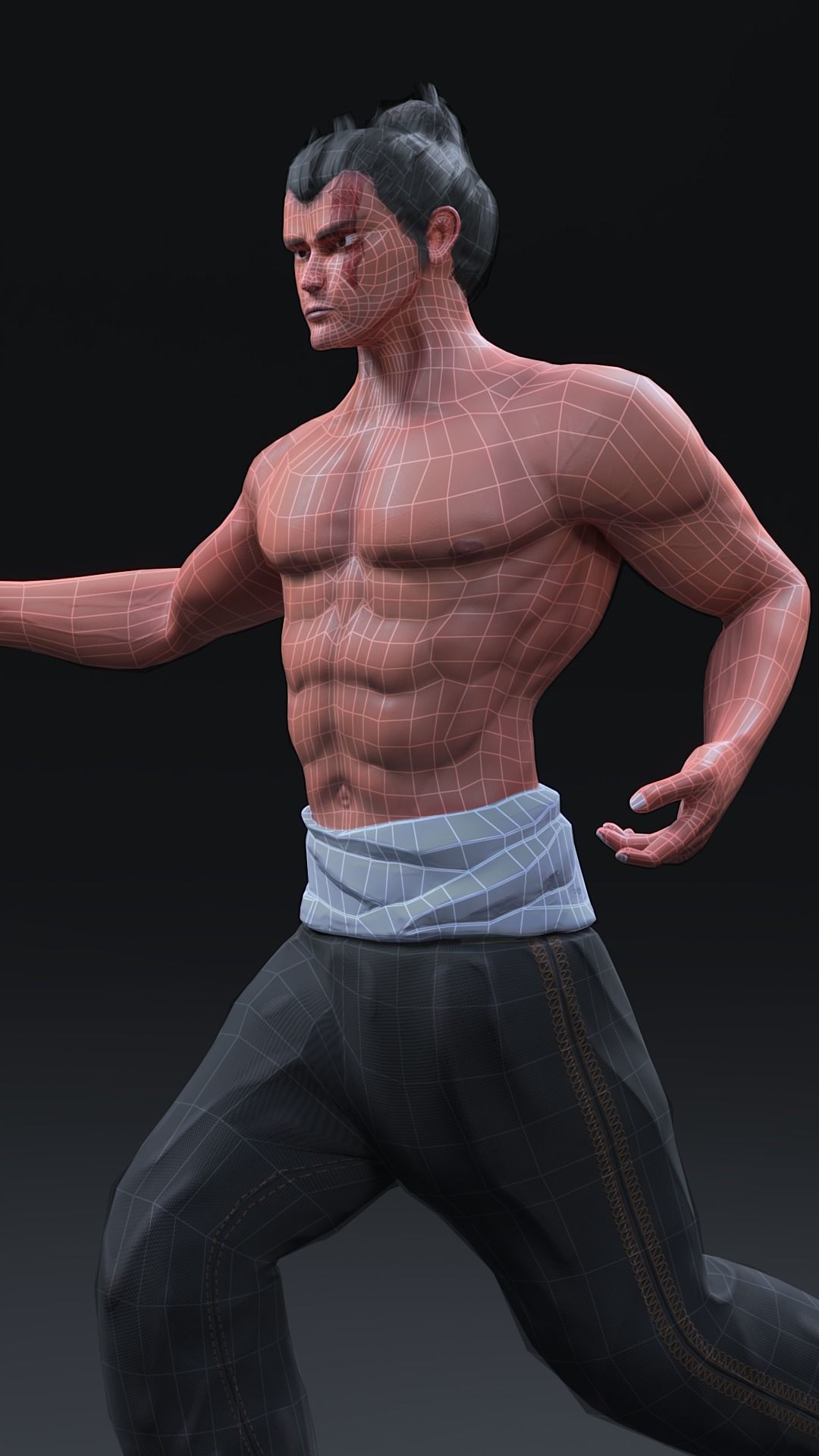 Aoi Todo anime character Gameready Low-poly 3D model_8