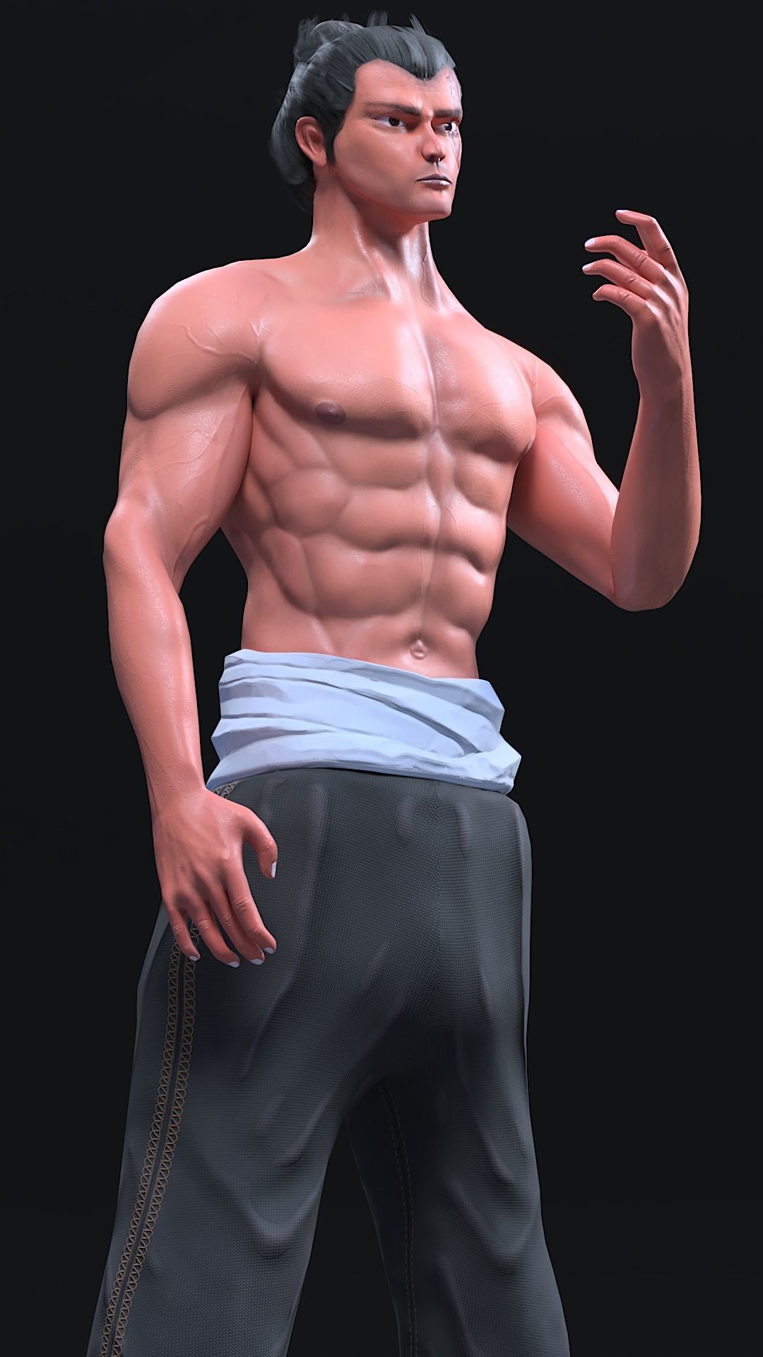 Aoi Todo anime character Gameready Low-poly 3D model_4