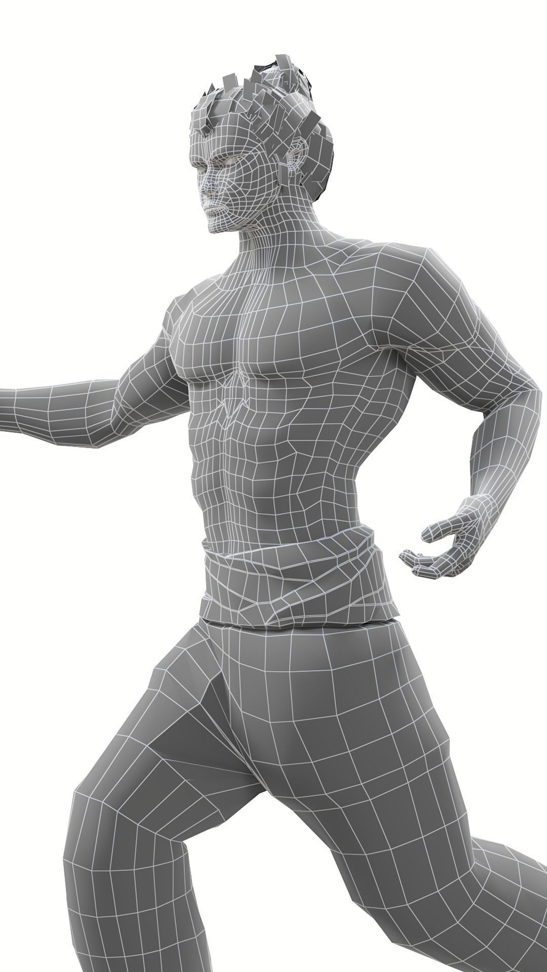 Aoi Todo anime character Gameready Low-poly 3D model_7