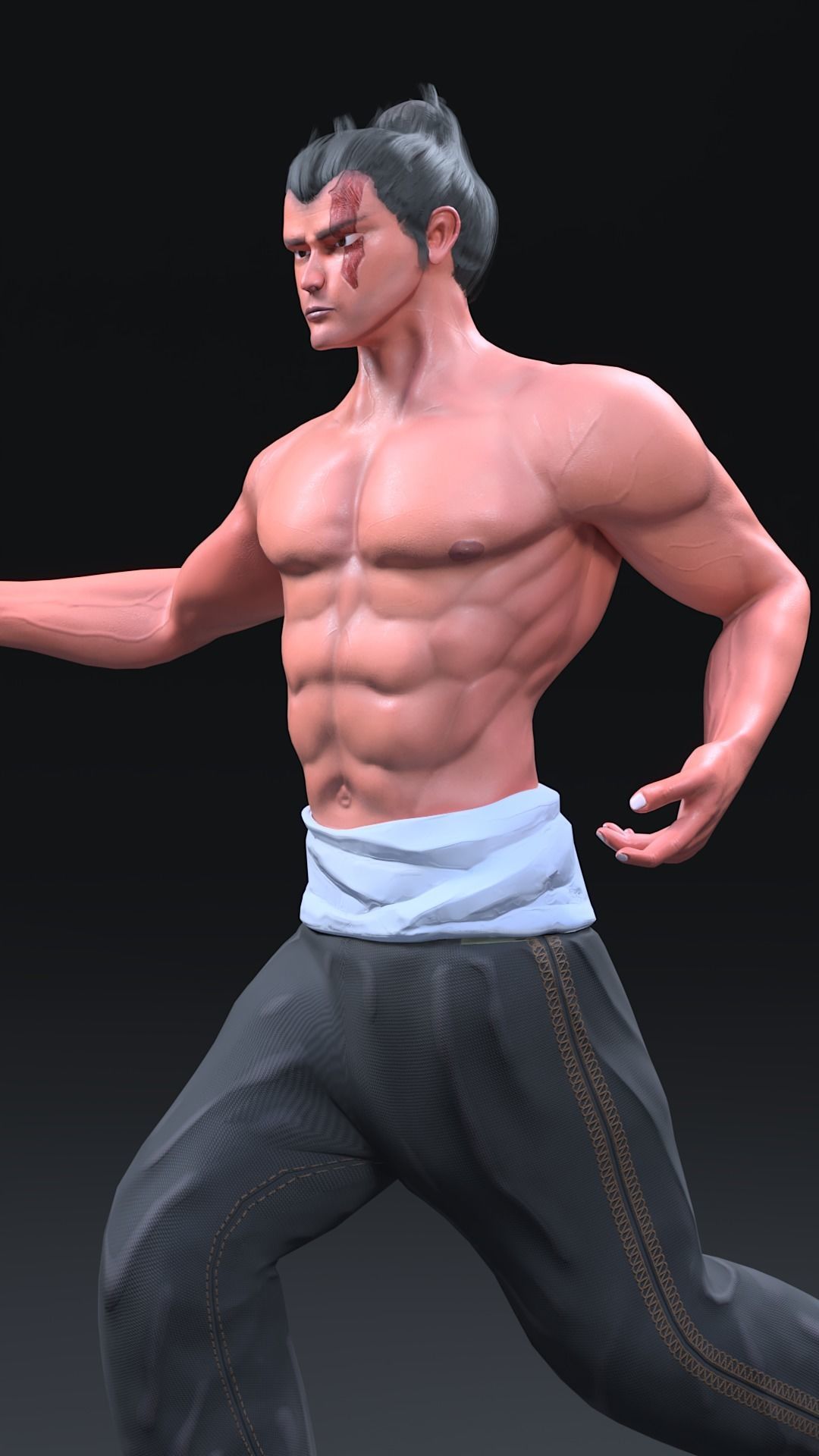 Aoi Todo anime character Gameready Low-poly 3D model_1