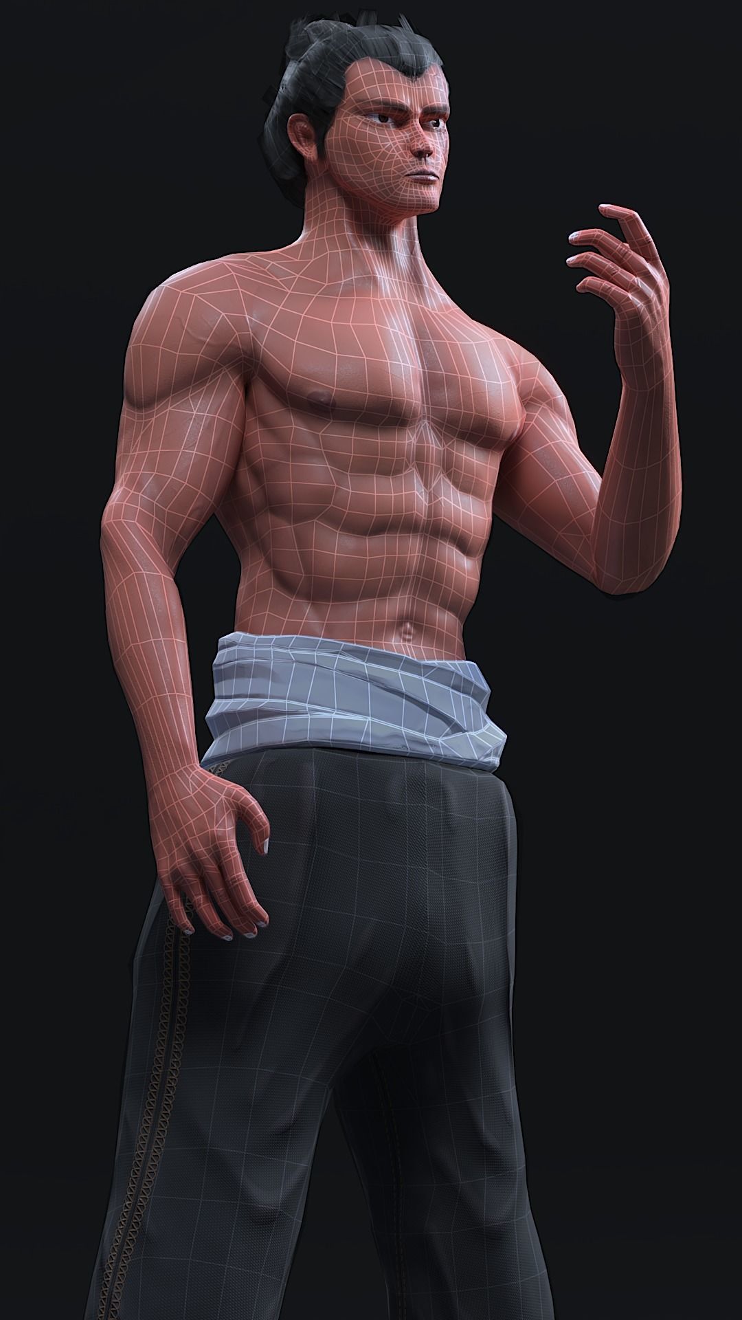 Aoi Todo anime character Gameready Low-poly 3D model_9