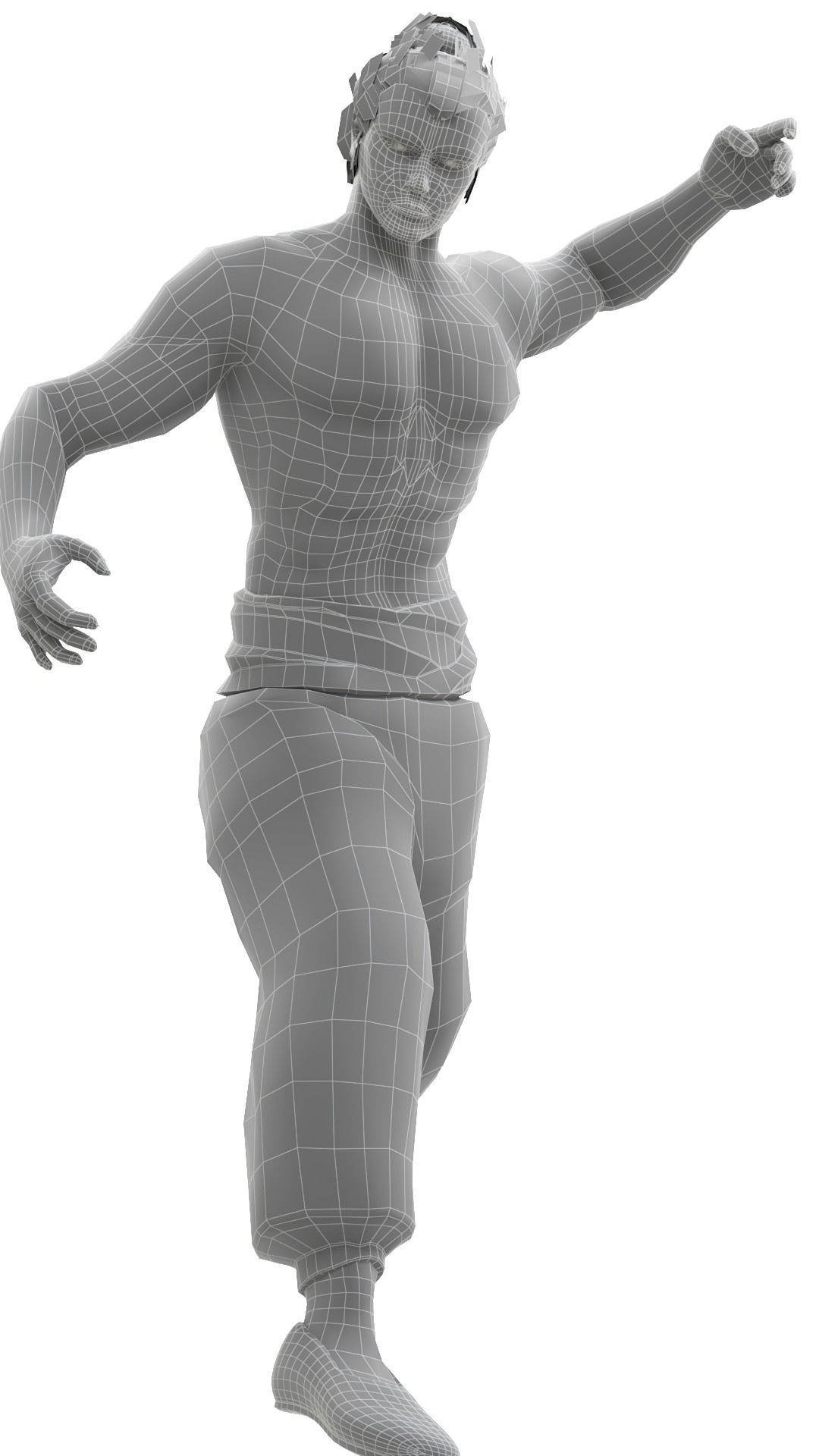 Aoi Todo anime character Gameready Low-poly 3D model_10