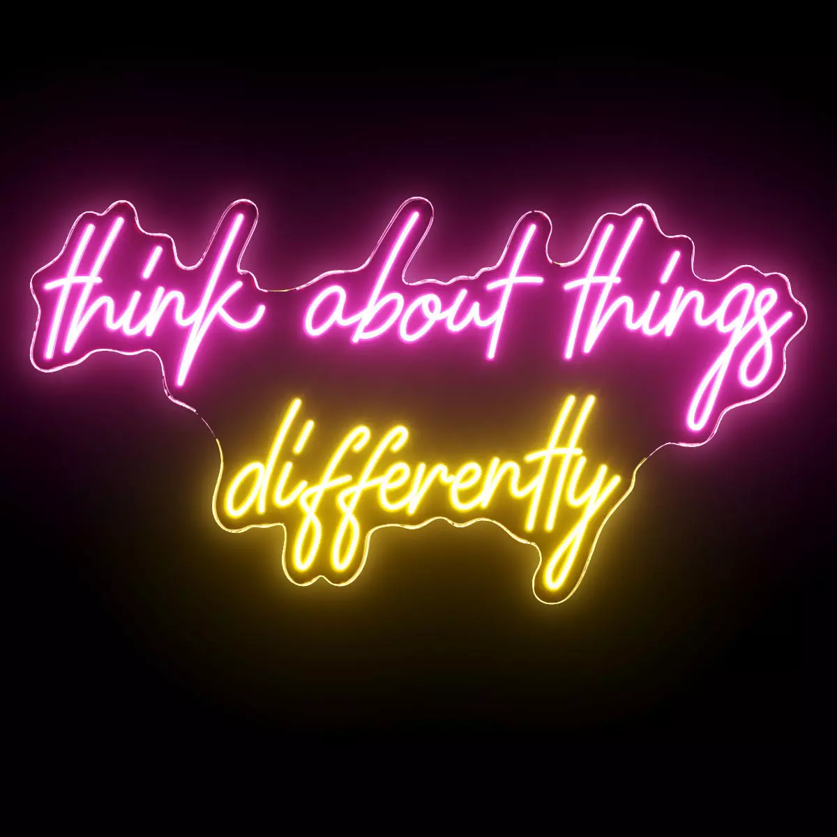 Think About Things Differently Neon Sign 3D model