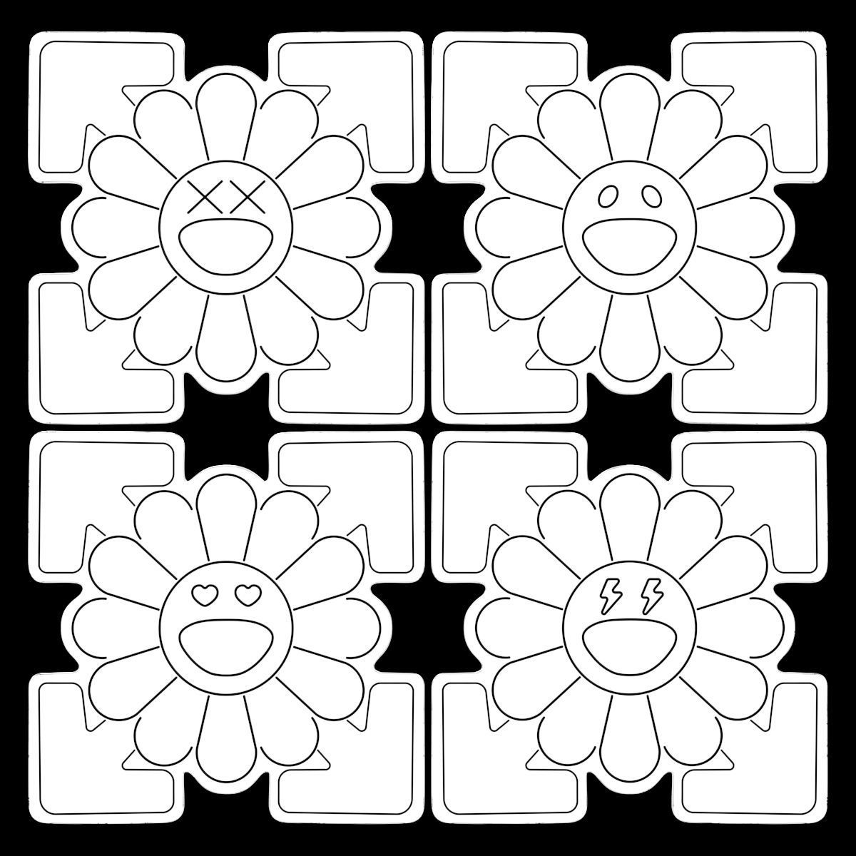 KAWS Sunflower by Takashi Murakami Neon Signs 3D model_2