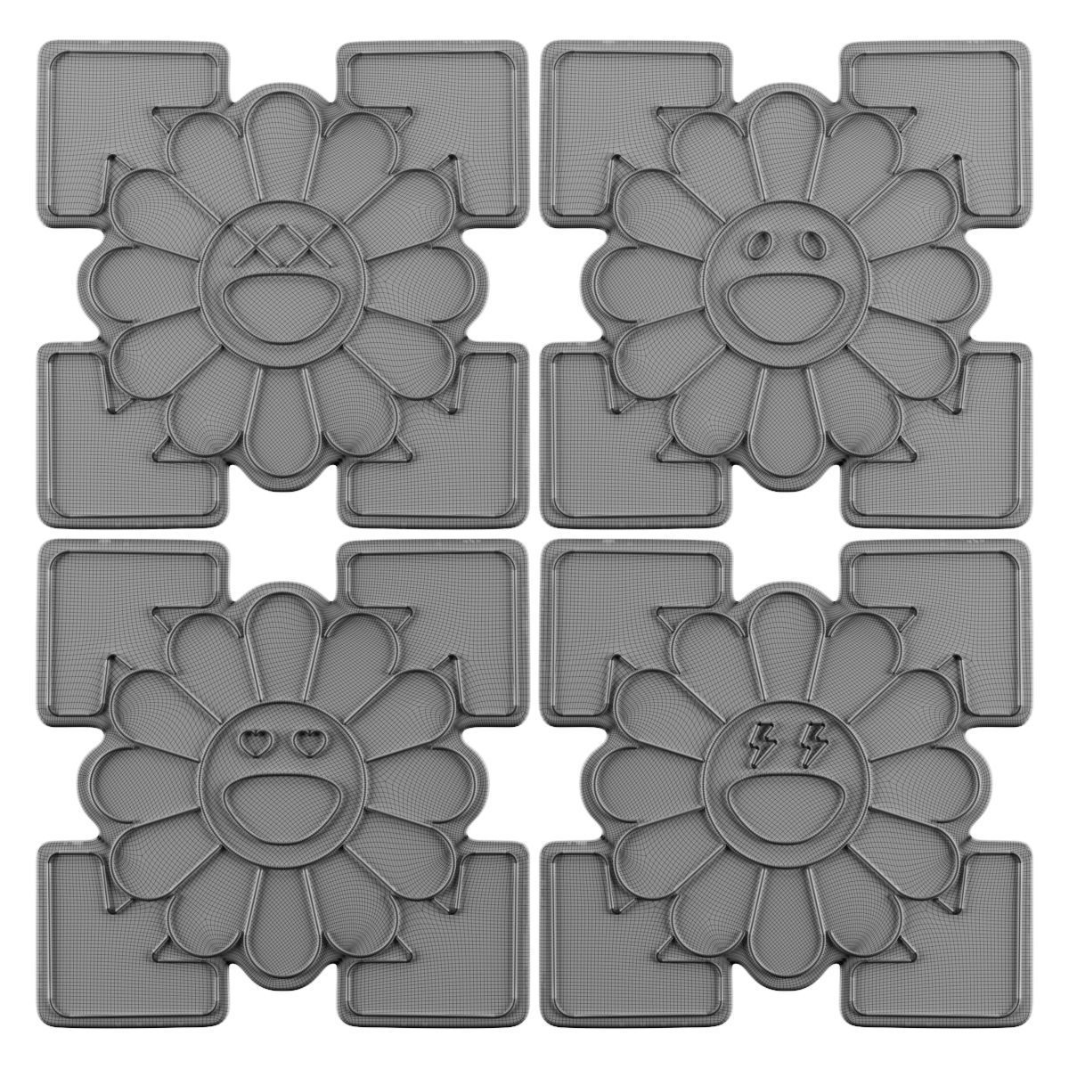 KAWS Sunflower by Takashi Murakami Neon Signs 3D model_1