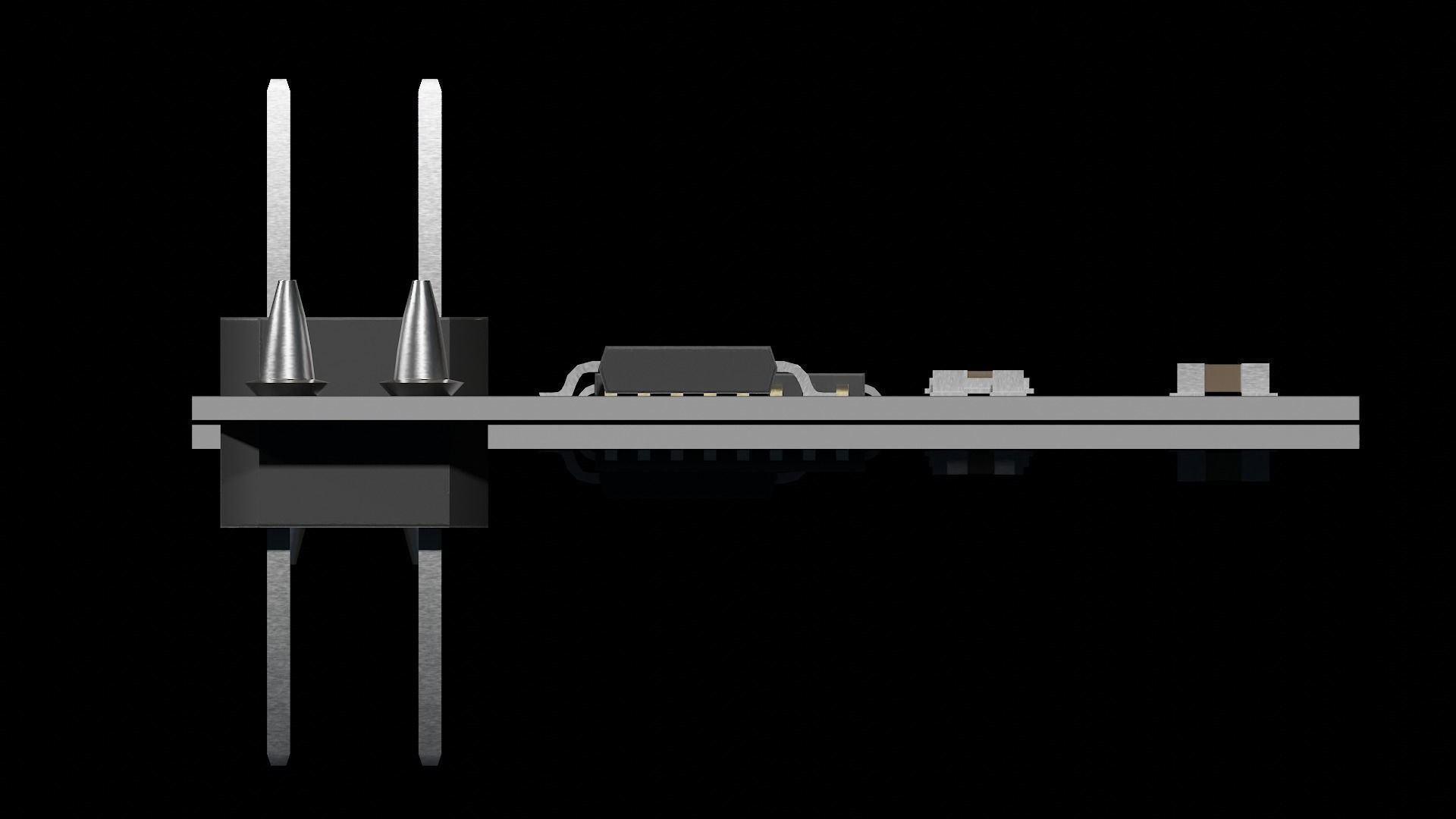 Wifi Module Board ESP8266 Low-poly 3D model_5