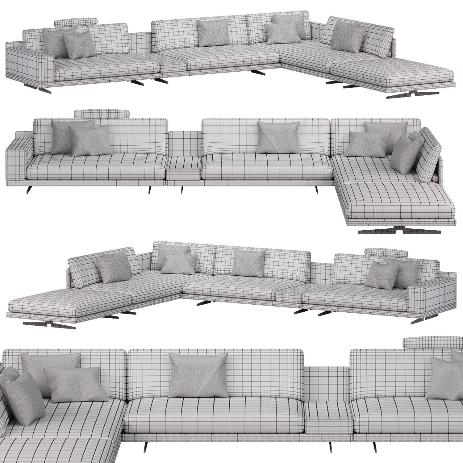 Mondarian Sofa by Poliform 3D model_2