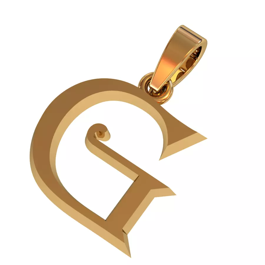 G letter pendant 3D print model_0