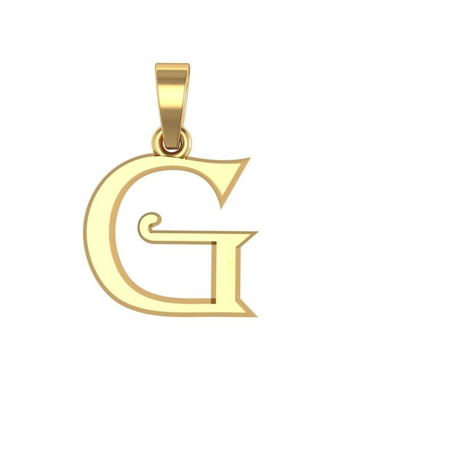 G letter pendant 3D print model_1