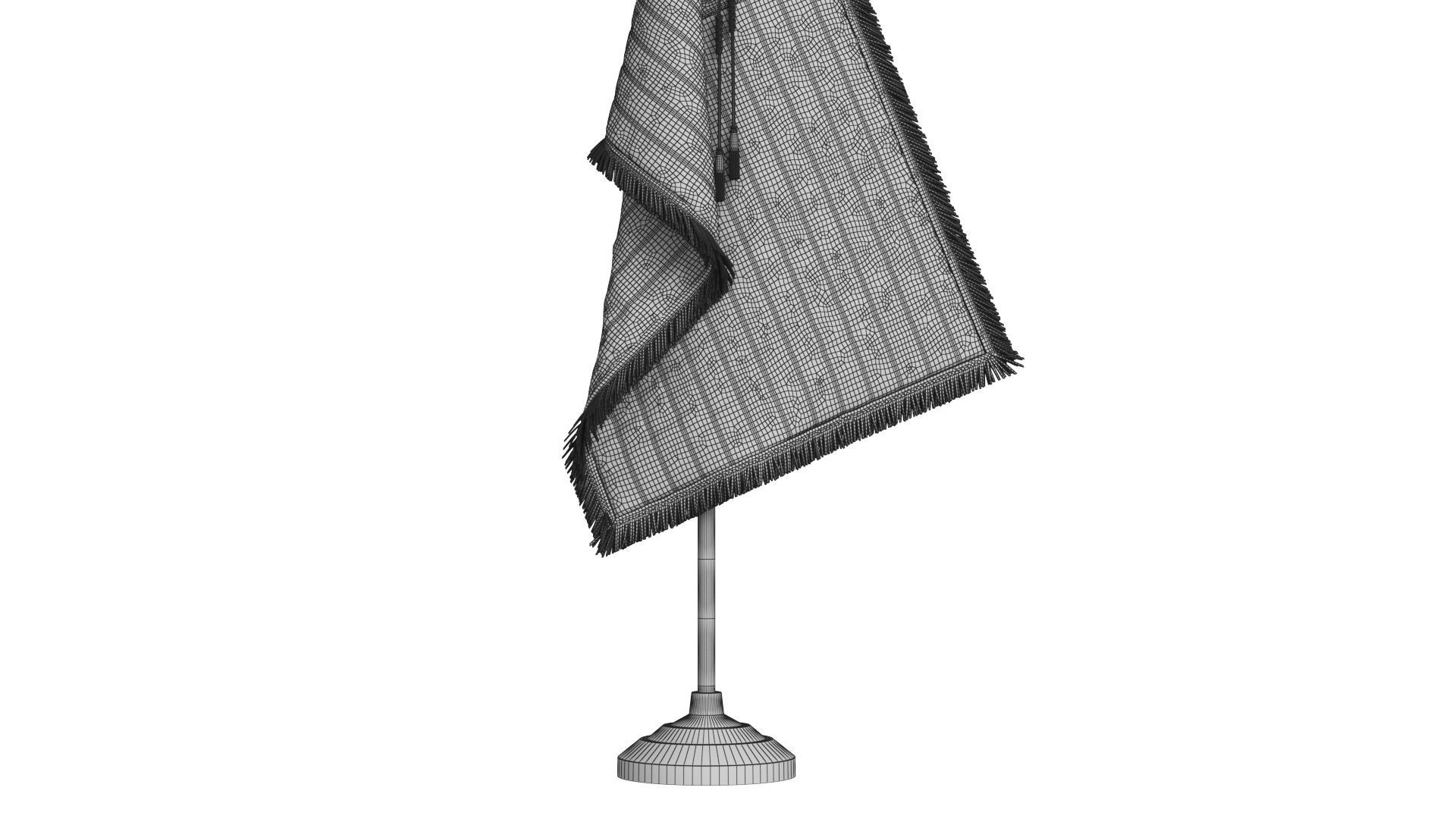 American Table Flag with Pole Eagle Topper 3D model_10