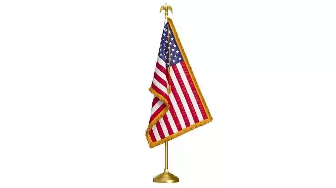 American Table Flag with Pole Eagle Topper