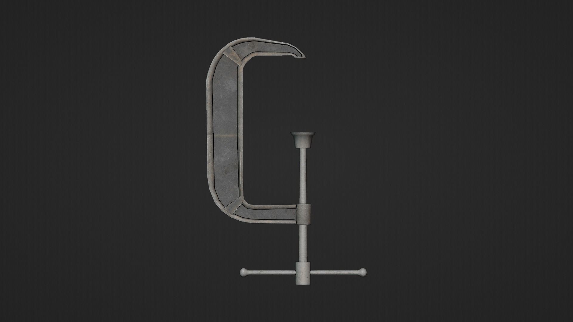 C-Clamp Metallic Clamp  Low-poly 3D model_13