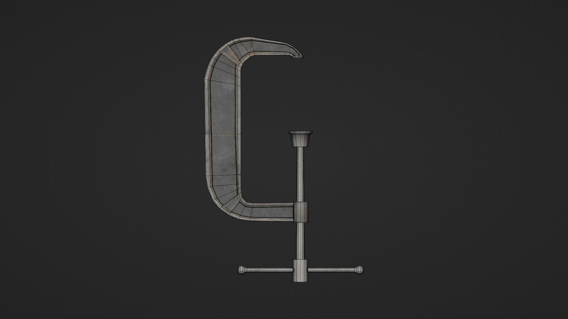 C-Clamp Metallic Clamp  Low-poly 3D model_14