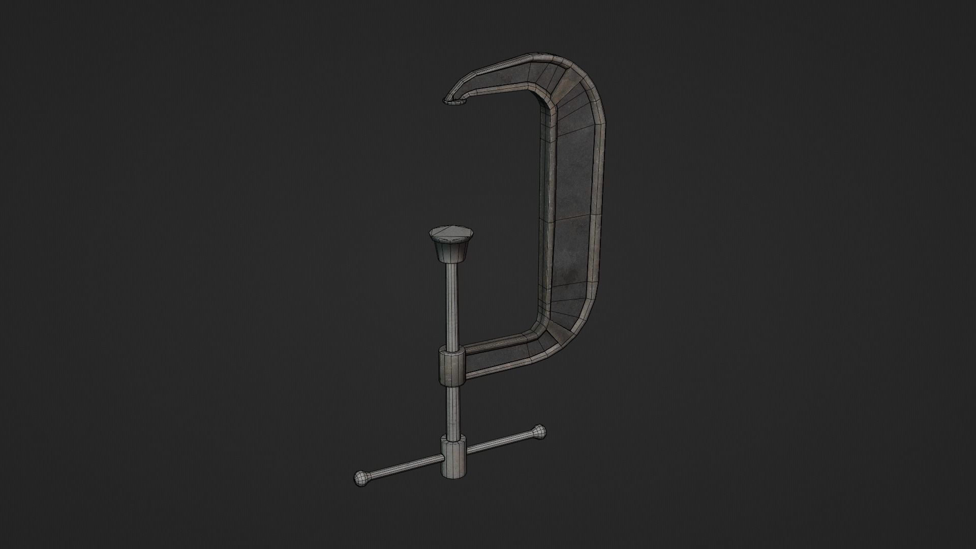 C-Clamp Metallic Clamp  Low-poly 3D model_16