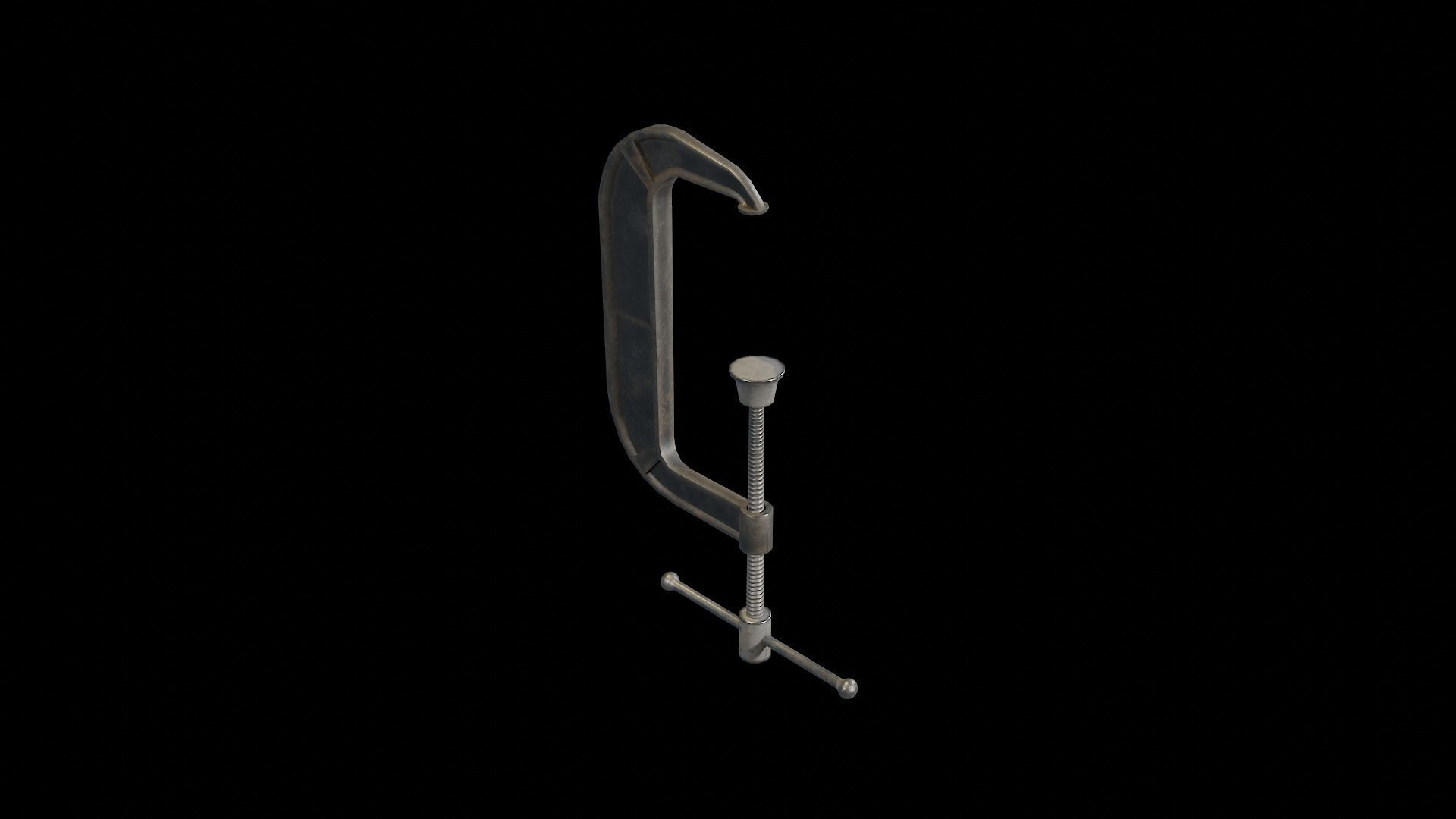 C-Clamp Metallic Clamp  Low-poly 3D model_2