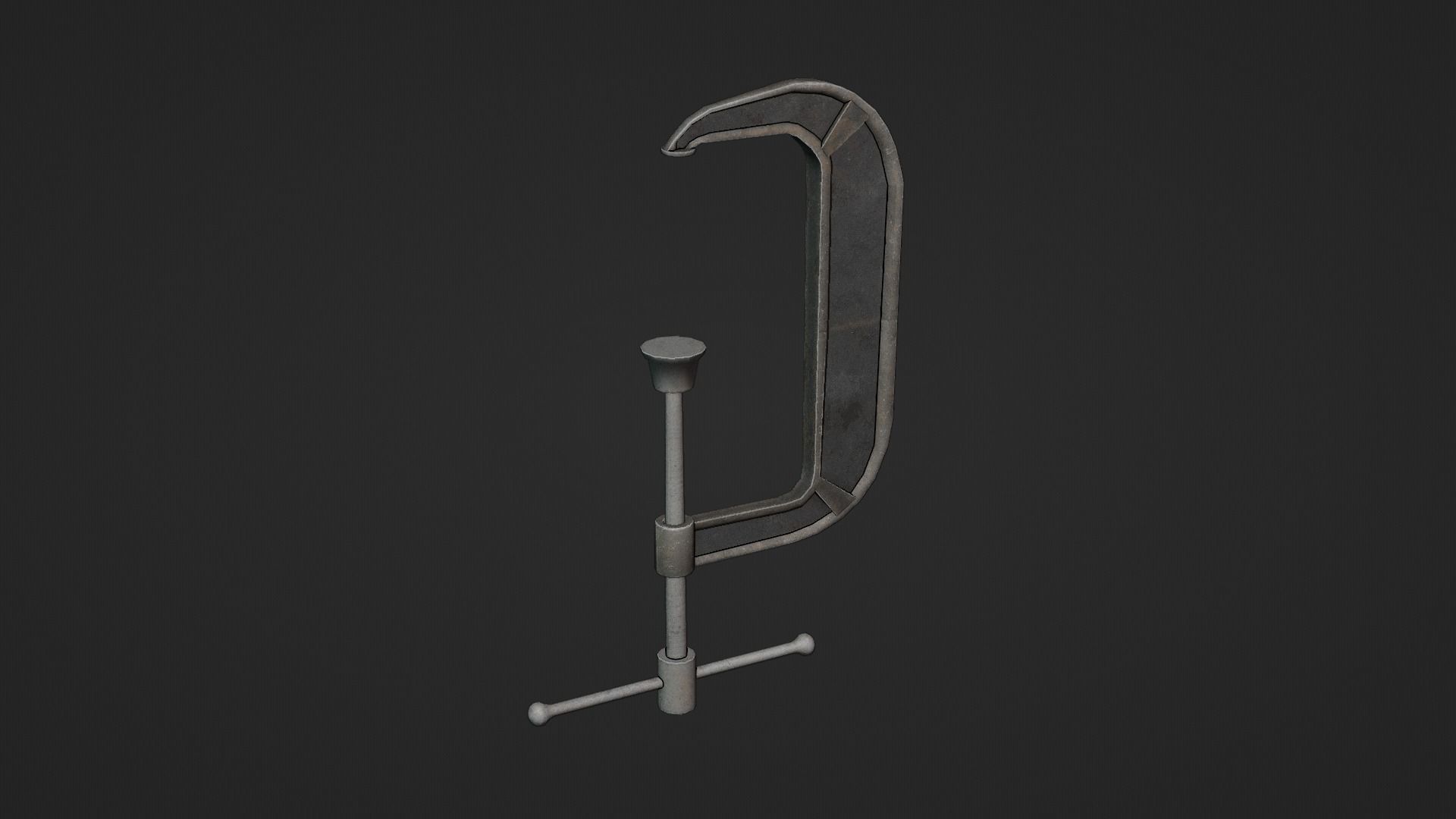 C-Clamp Metallic Clamp  Low-poly 3D model_15