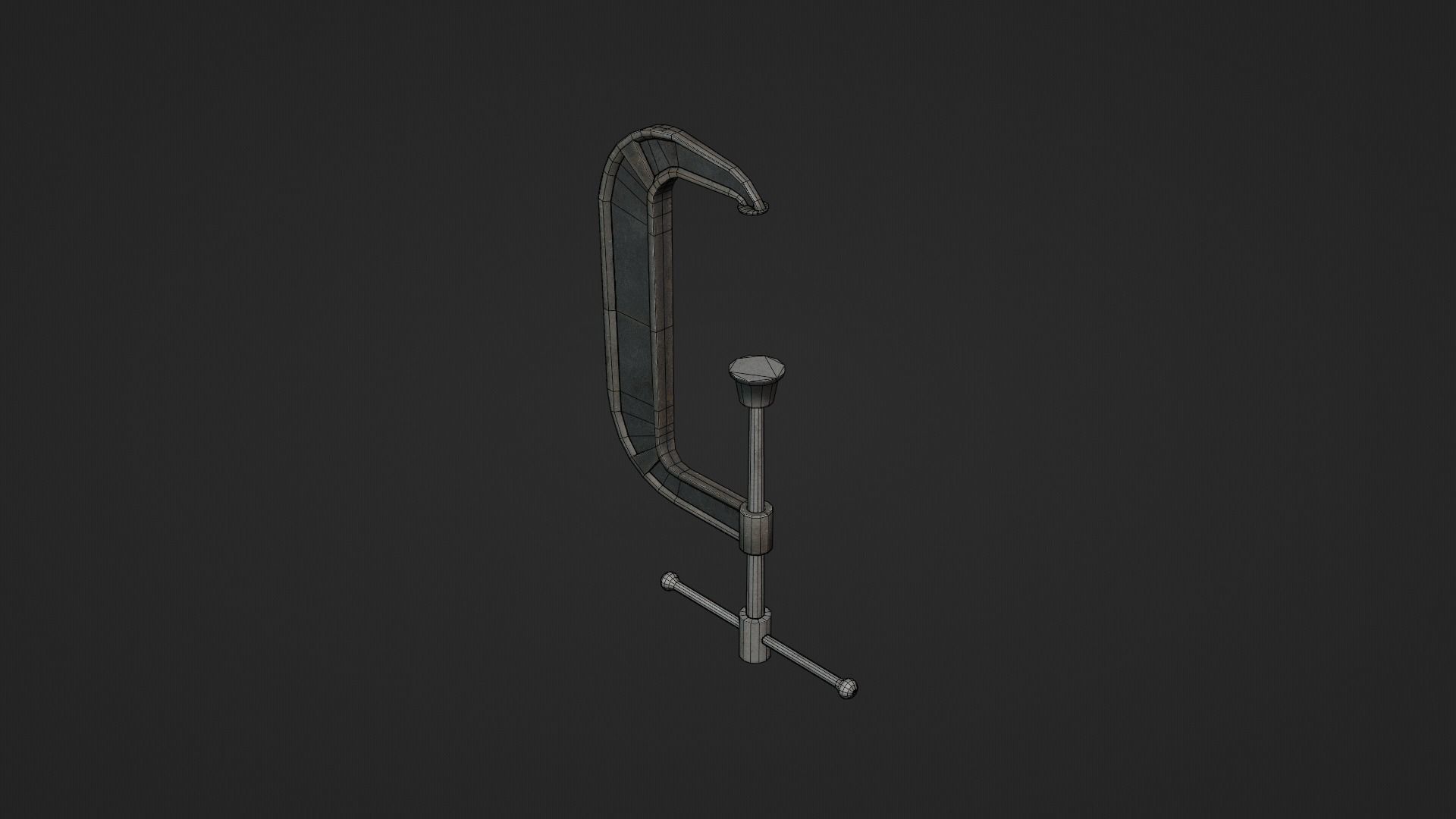 C-Clamp Metallic Clamp  Low-poly 3D model_12