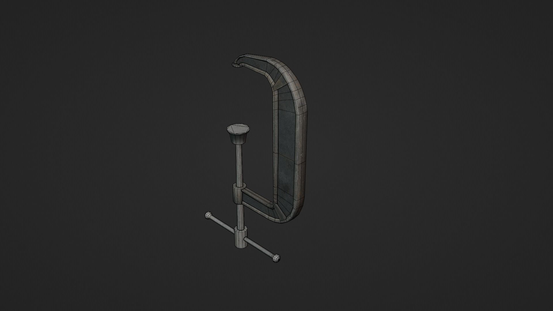 C-Clamp Metallic Clamp  Low-poly 3D model_8