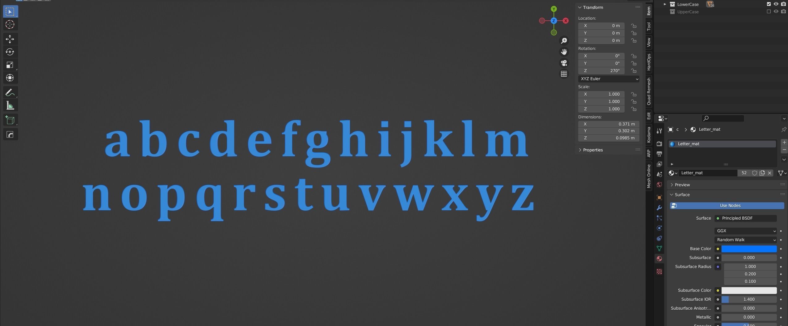 Alphabet 3D Print Model Upper Lower Letters 3D model 3D printable ...