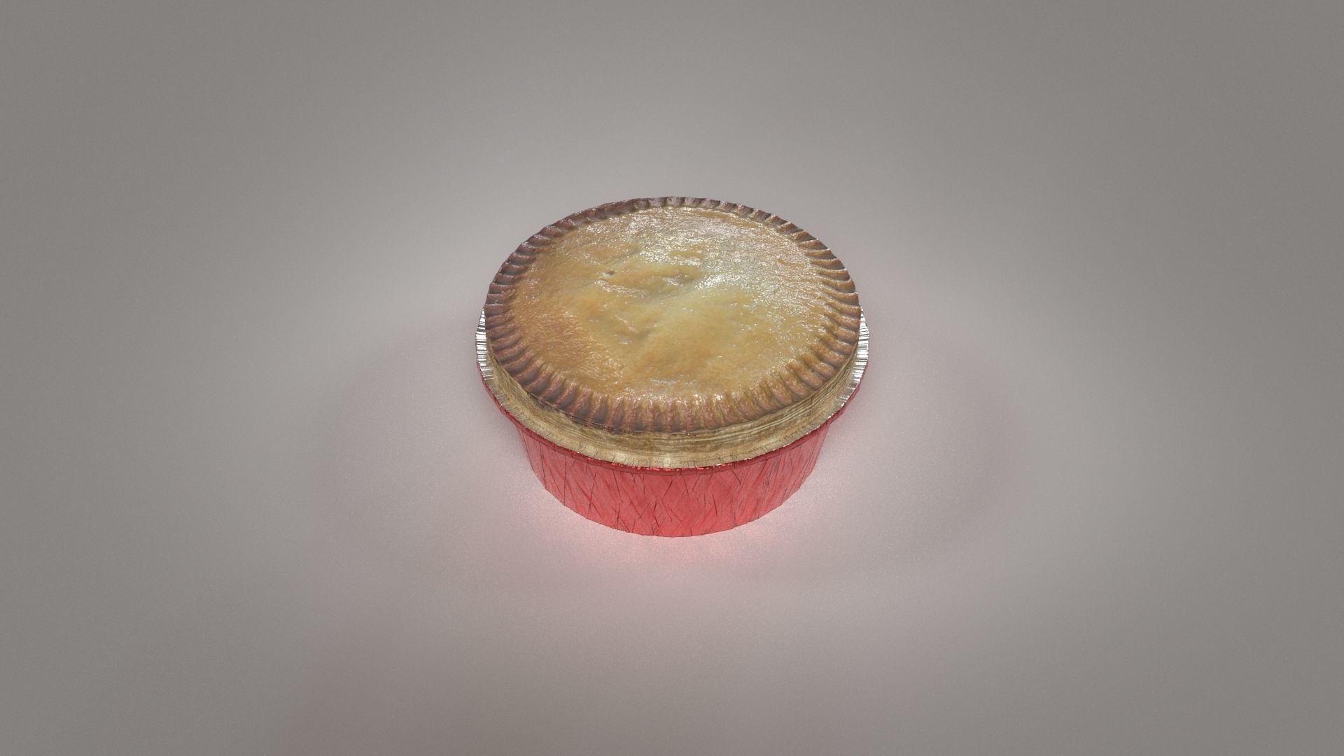 Pie in foil  Low-poly 3D model_8