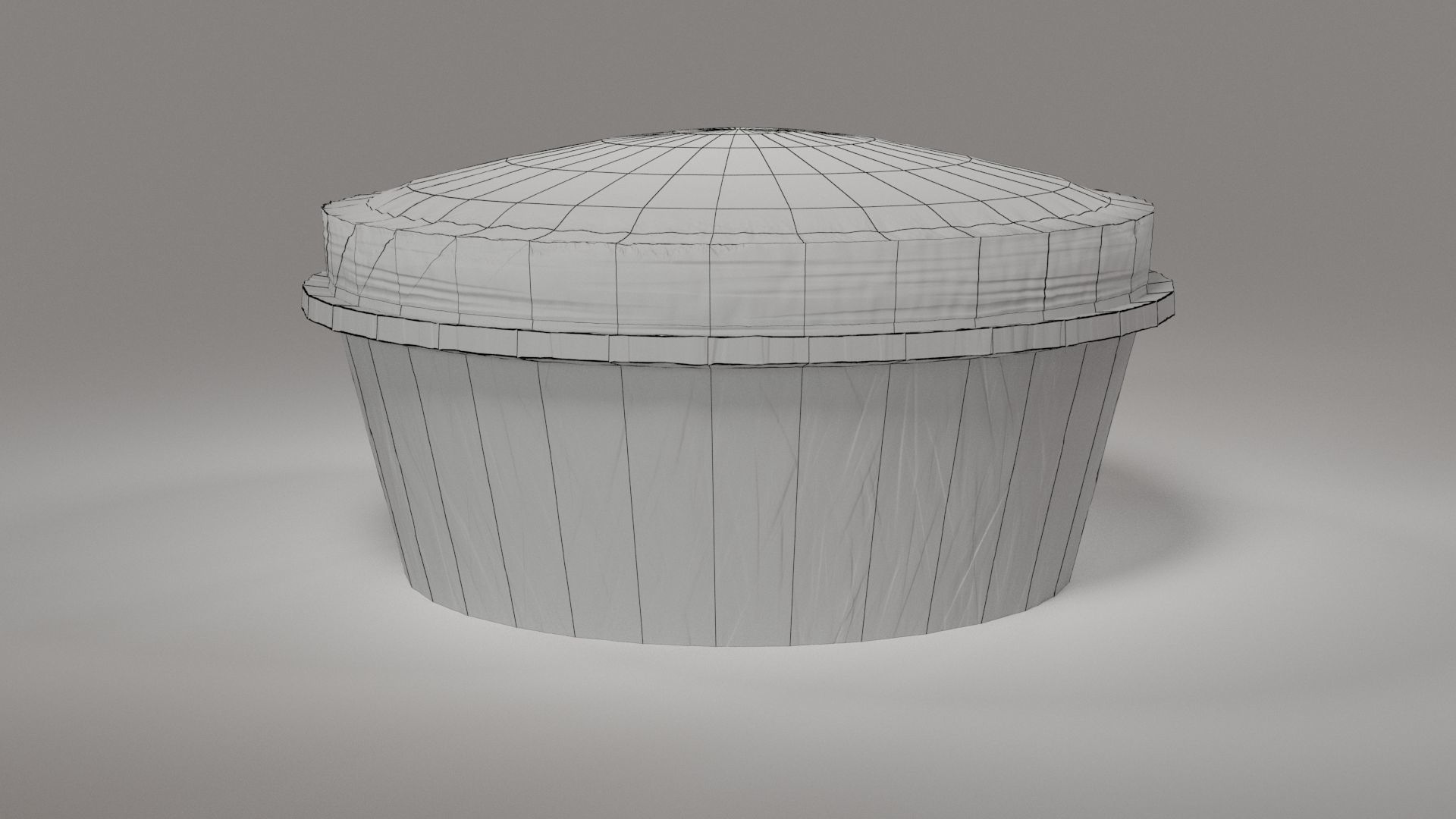 Pie in foil  Low-poly 3D model_4