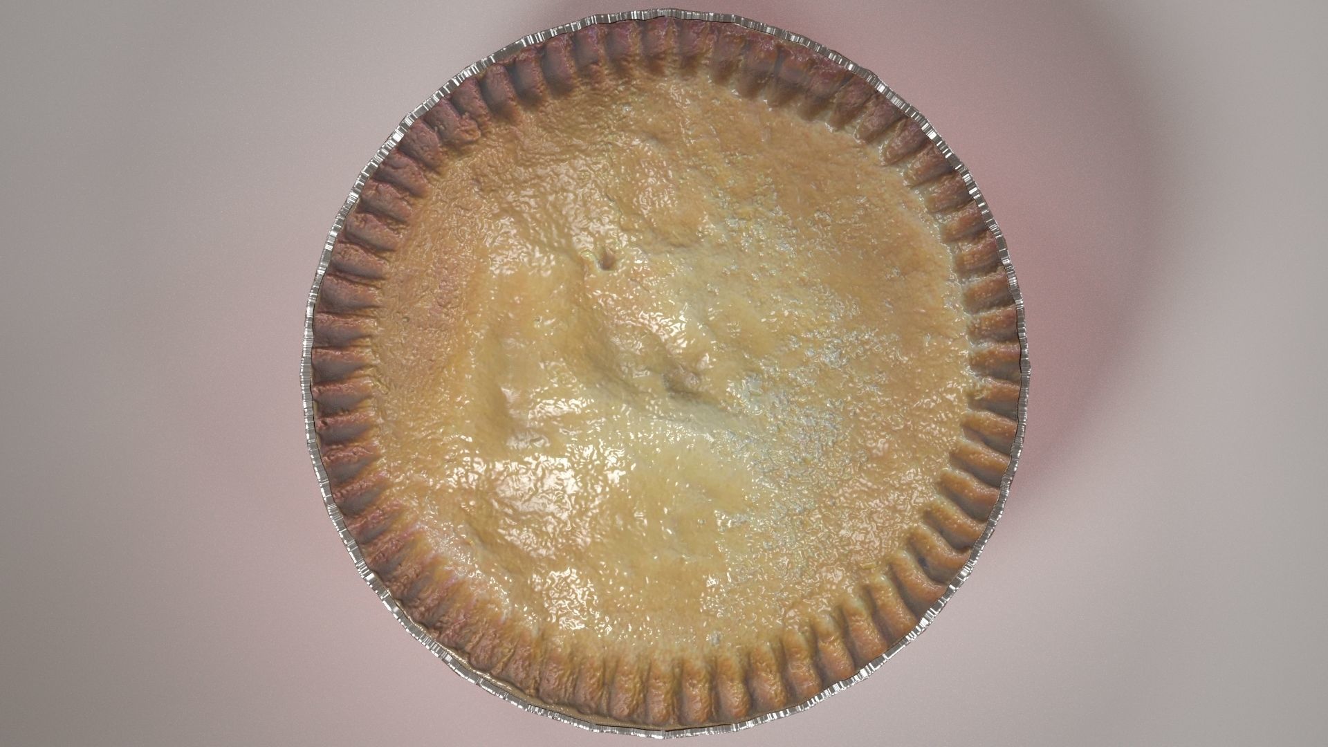 Pie in foil  Low-poly 3D model_5