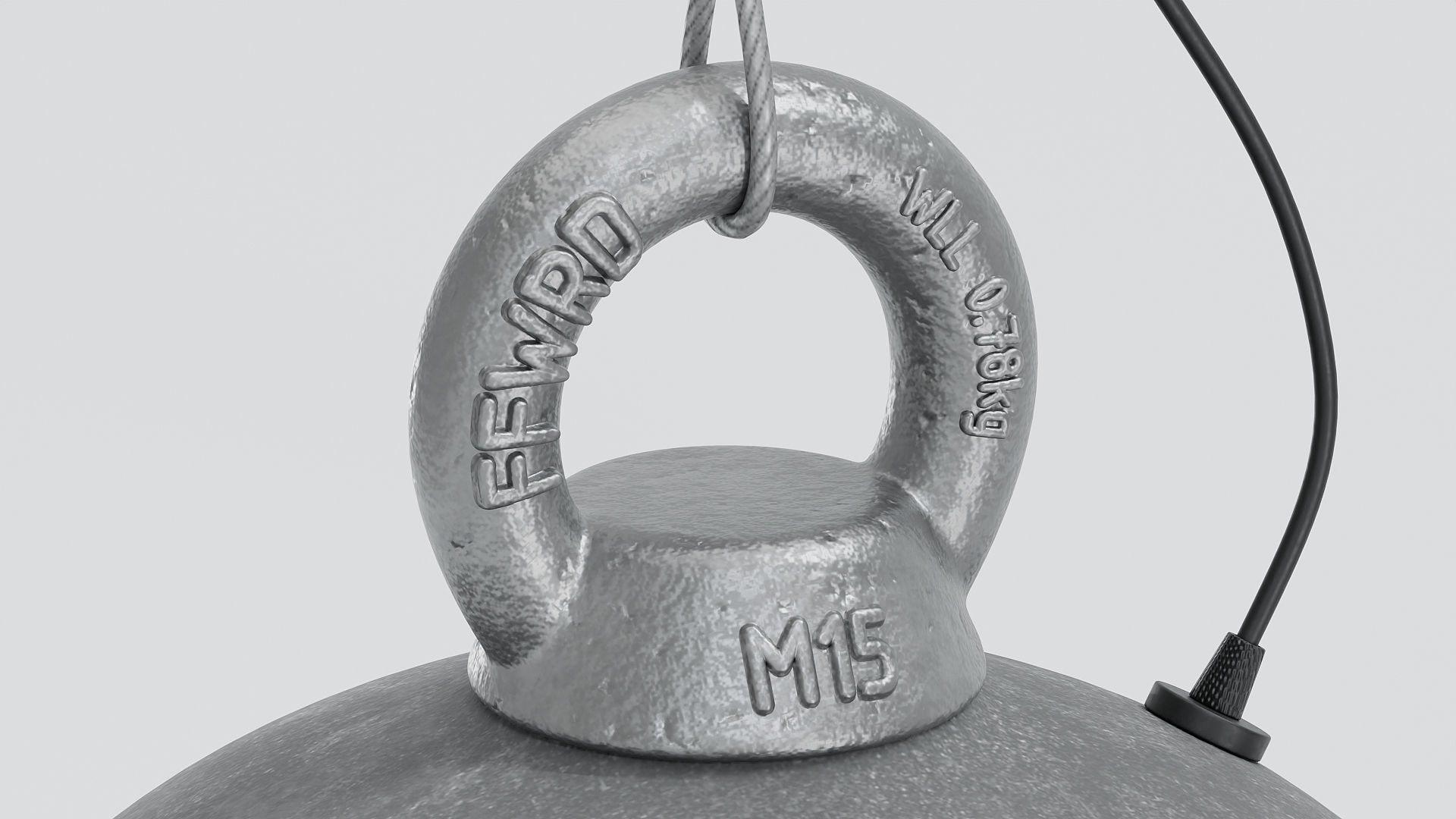 Old Vintage Industrial Light Fixture 3D model_3