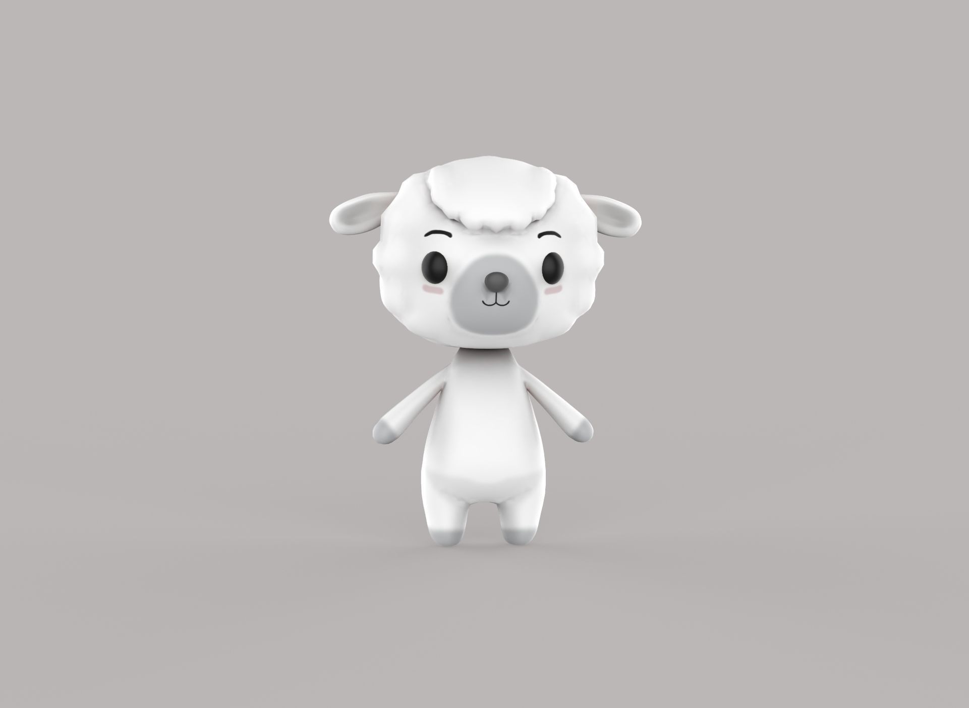 Sheep low poly animated v001 3d model Low-poly 3D model_5