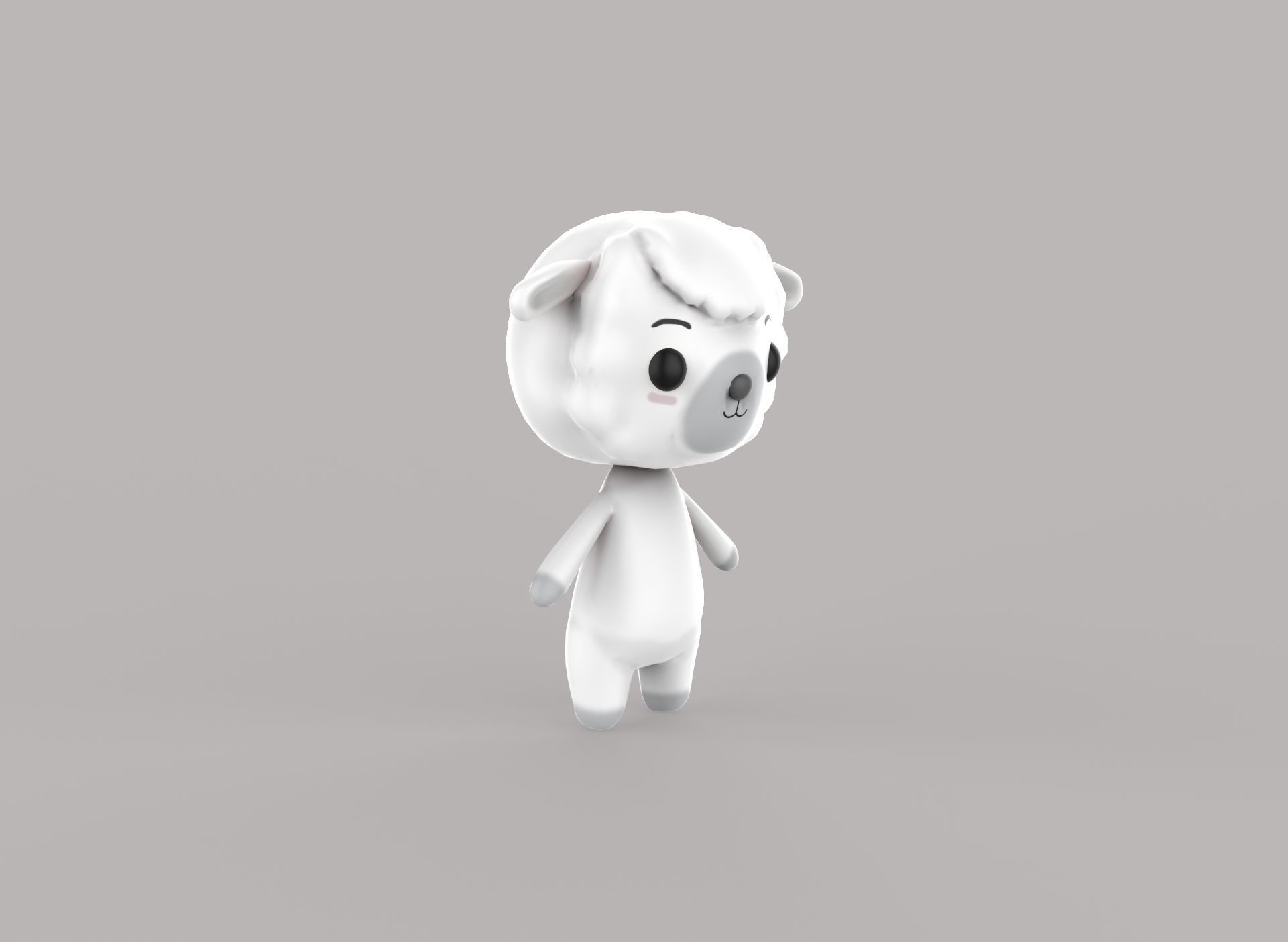 Sheep low poly animated v001 3d model Low-poly 3D model_6