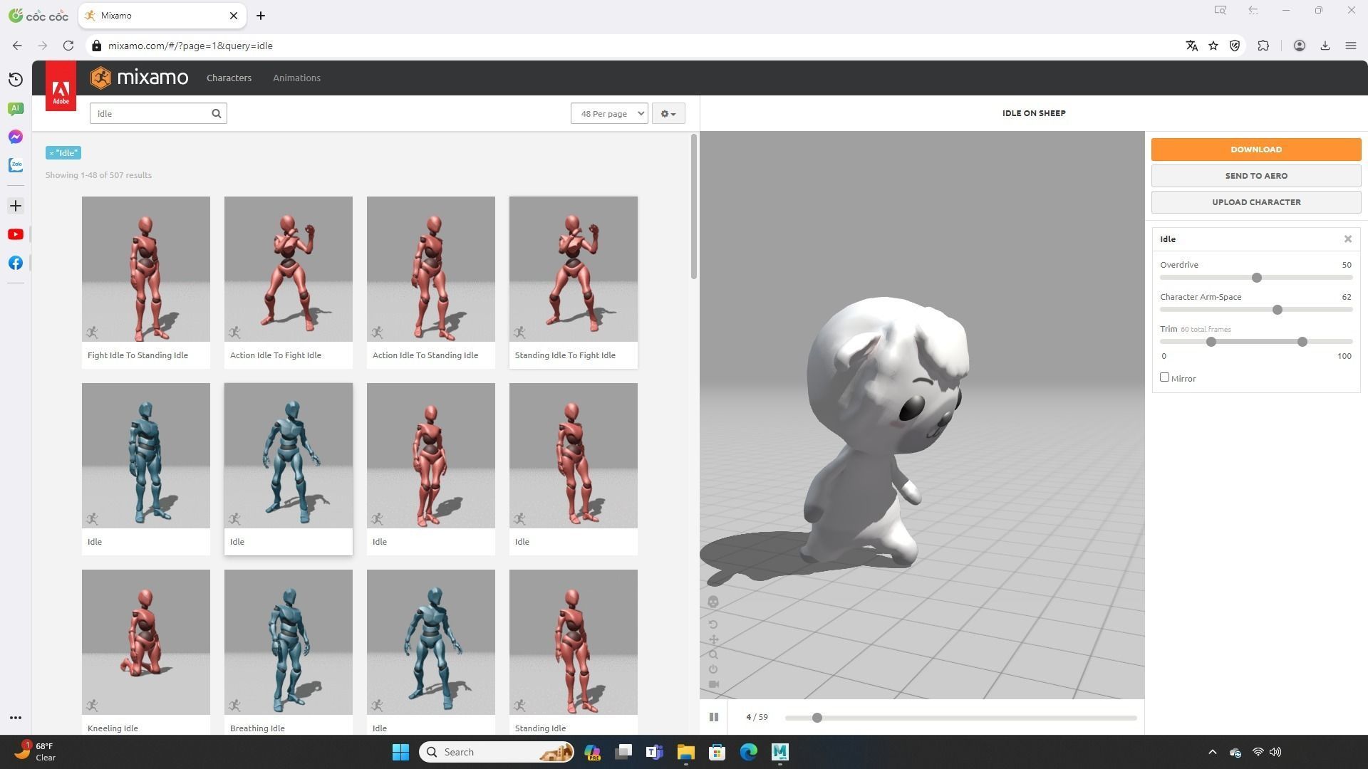 Sheep low poly animated v001 3d model Low-poly 3D model_2