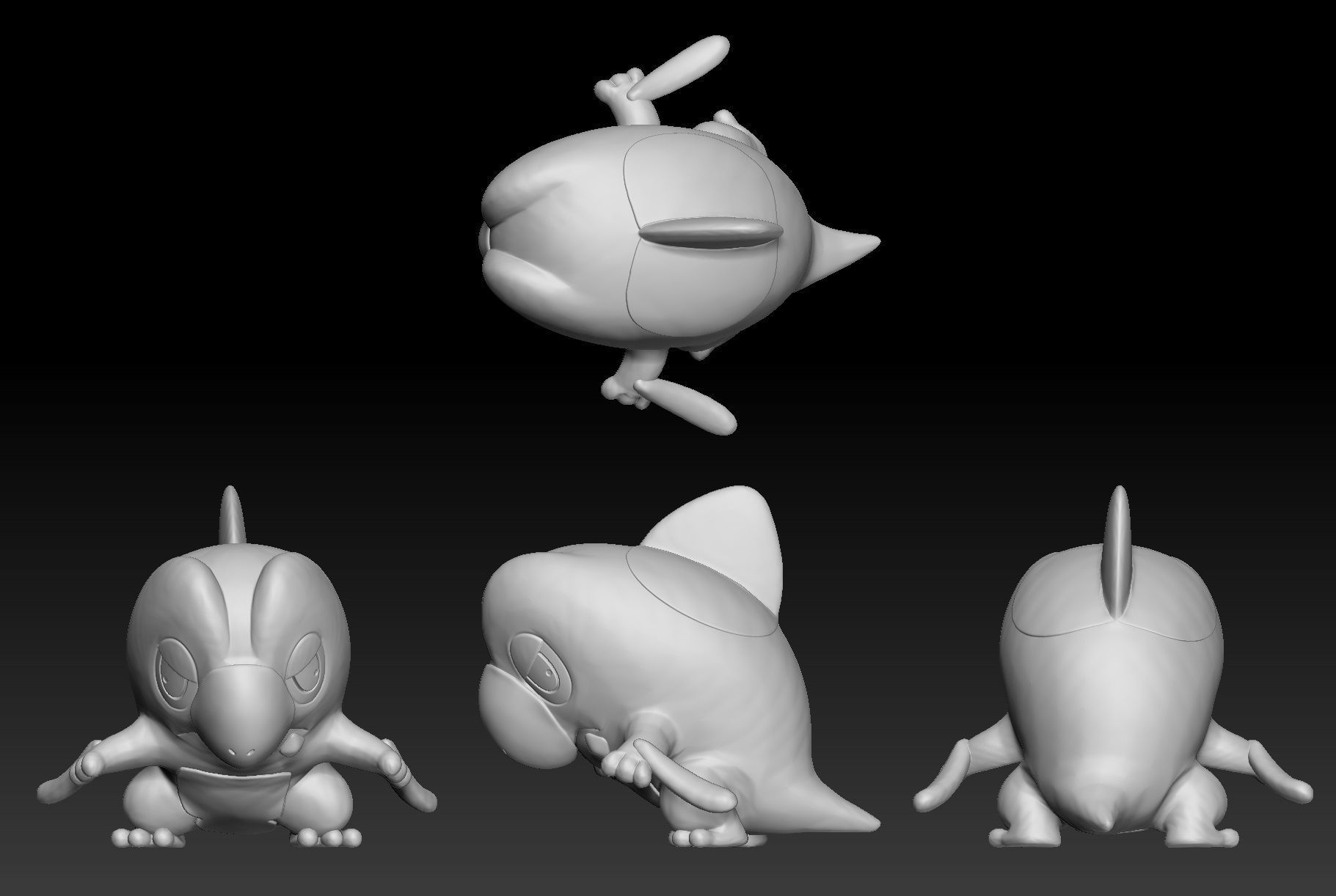 Pokemon Frigibax Arctibax Baxcalibur 3D print model_1