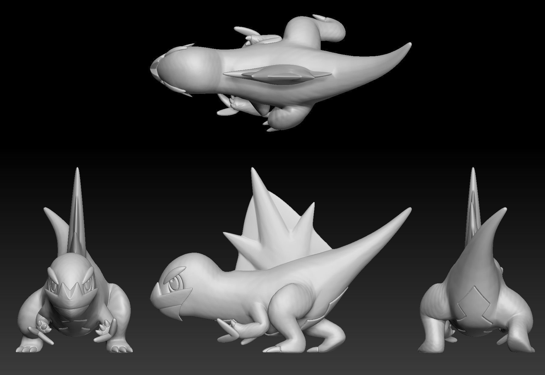 Pokemon Frigibax Arctibax Baxcalibur 3D print model_2