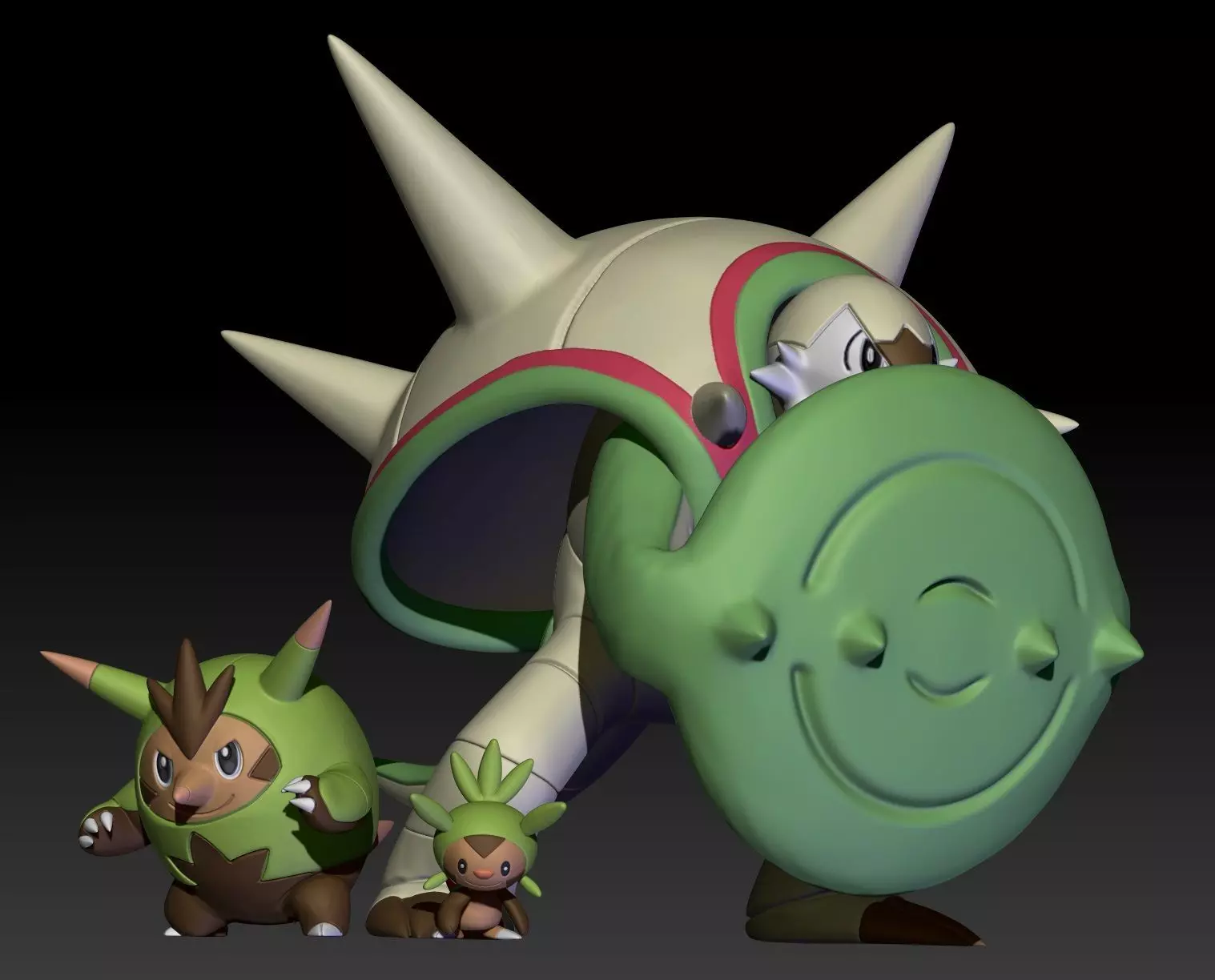 Pokemon Chespin Quilladin Chesnaught 3D print model_0