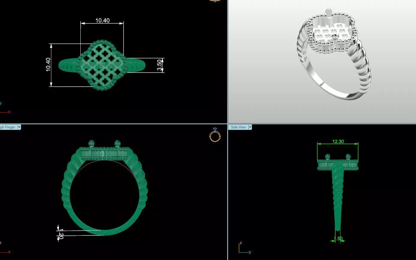 van cleef ring 3D print model_0