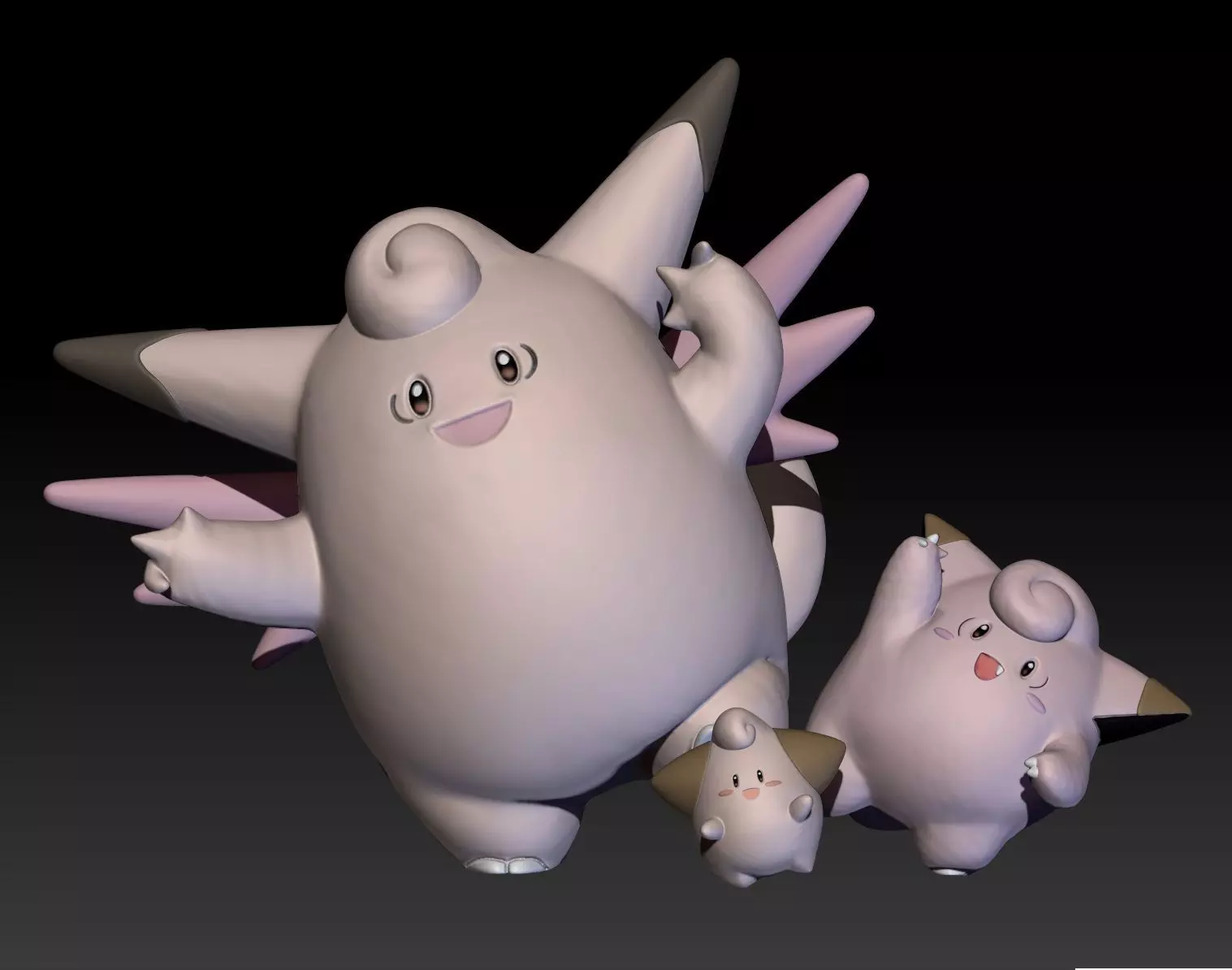 Pokemon Cleffa Clefairy Clefable 3D print model_0